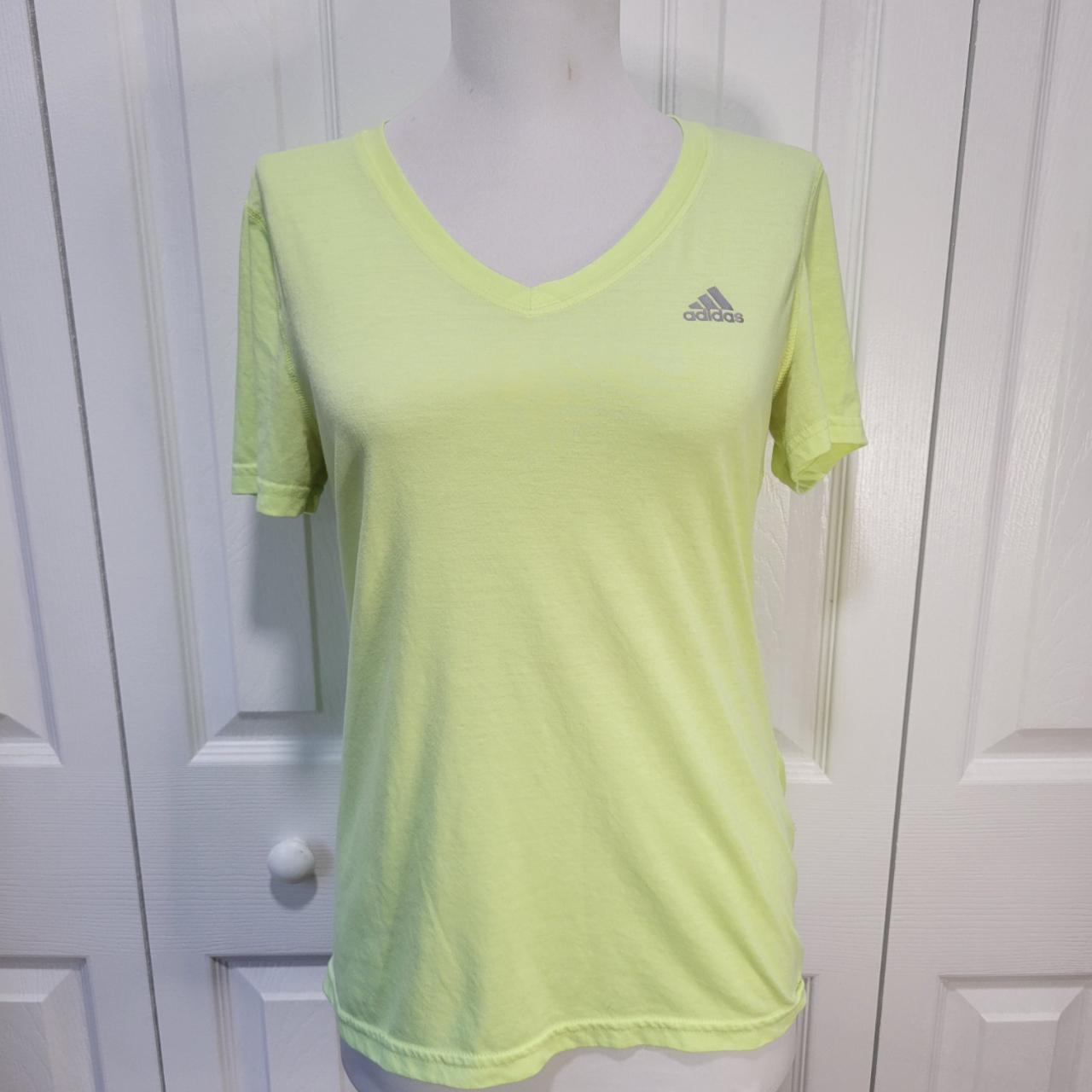 ADIDAS Climalite Ultimate Tee Neon Yellow Silver - Depop