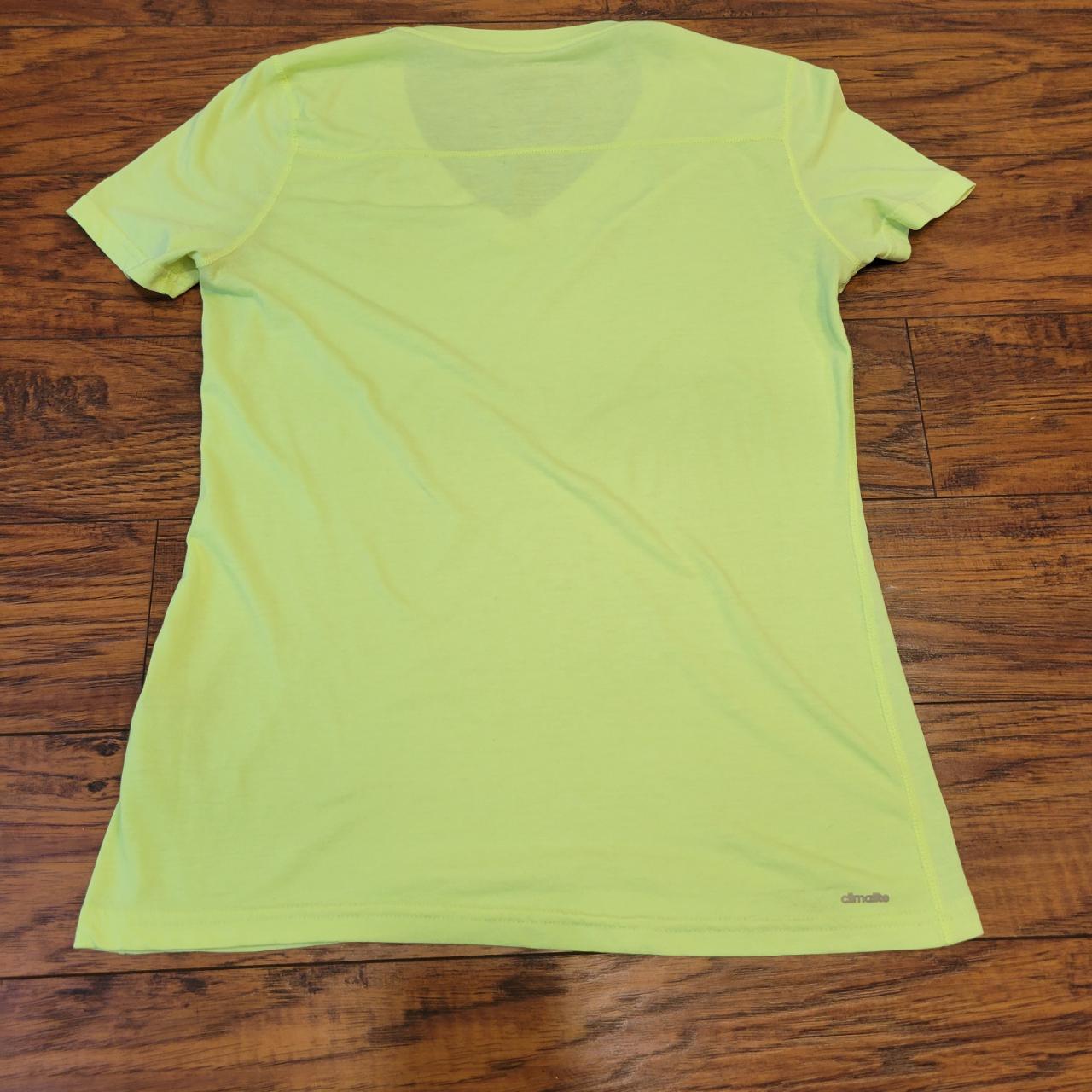 ADIDAS Climalite Ultimate Tee Neon Yellow Silver - Depop