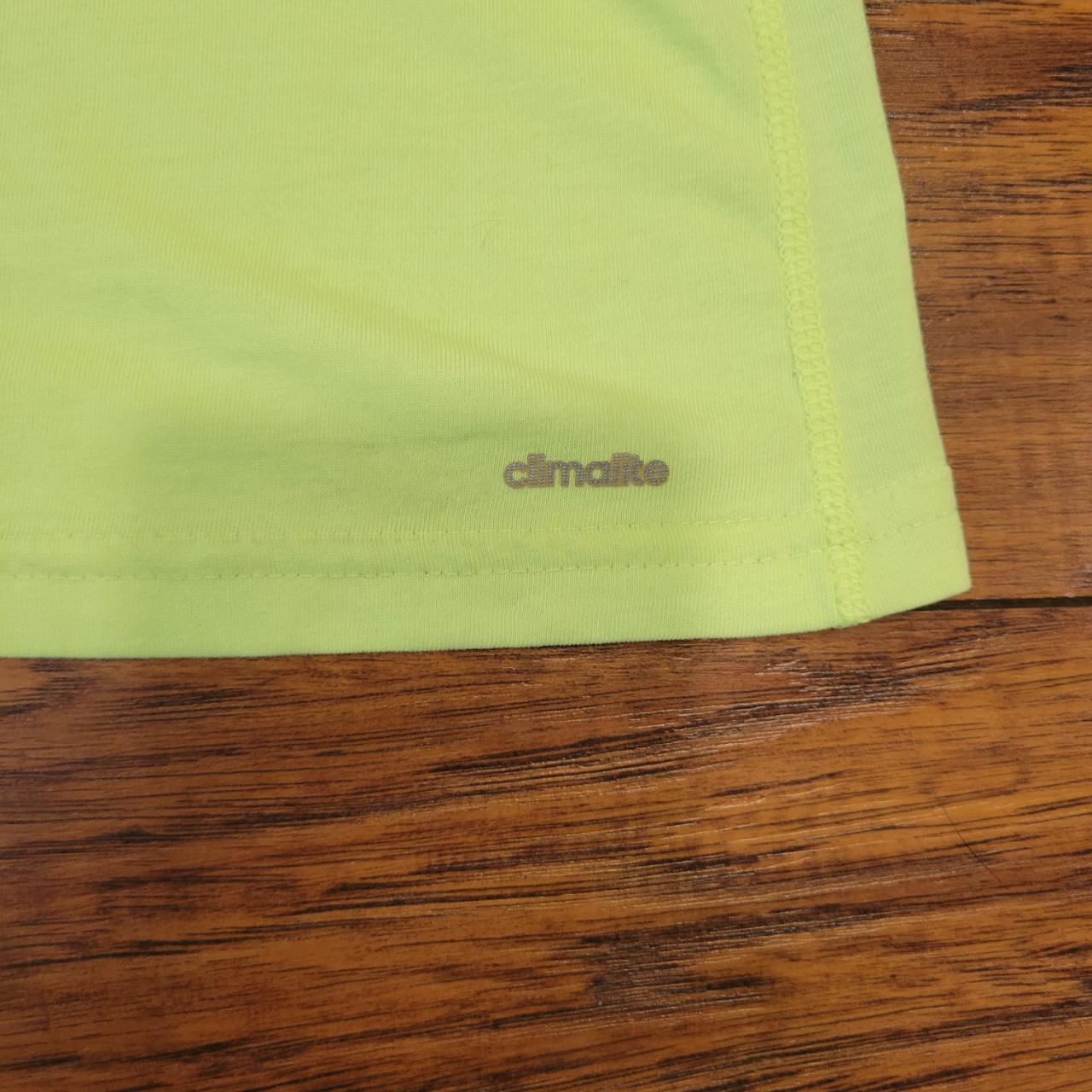ADIDAS Climalite Ultimate Tee Neon Yellow Silver - Depop