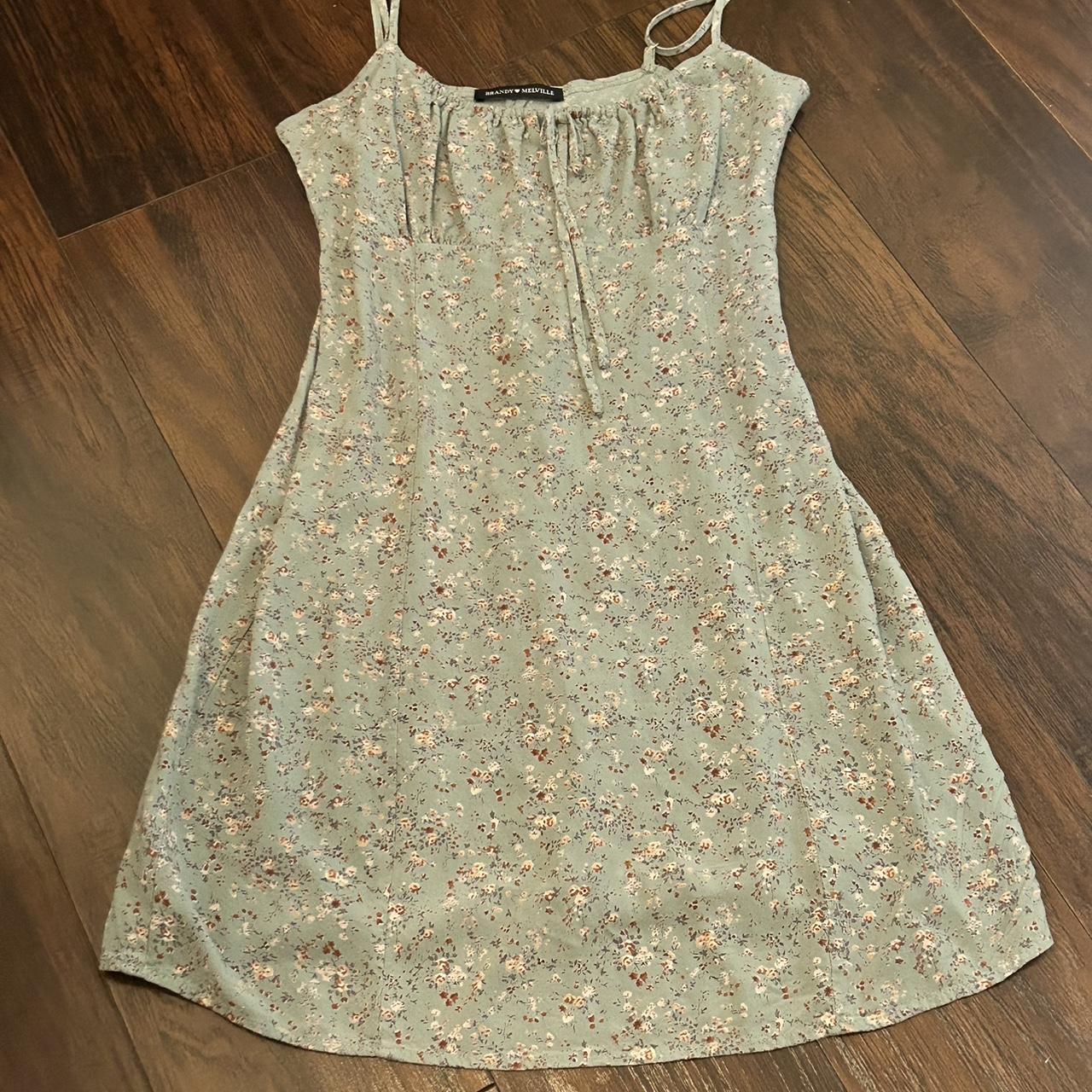 Brandy Melville Green Floral Jennifer Dress🤍 this... Depop