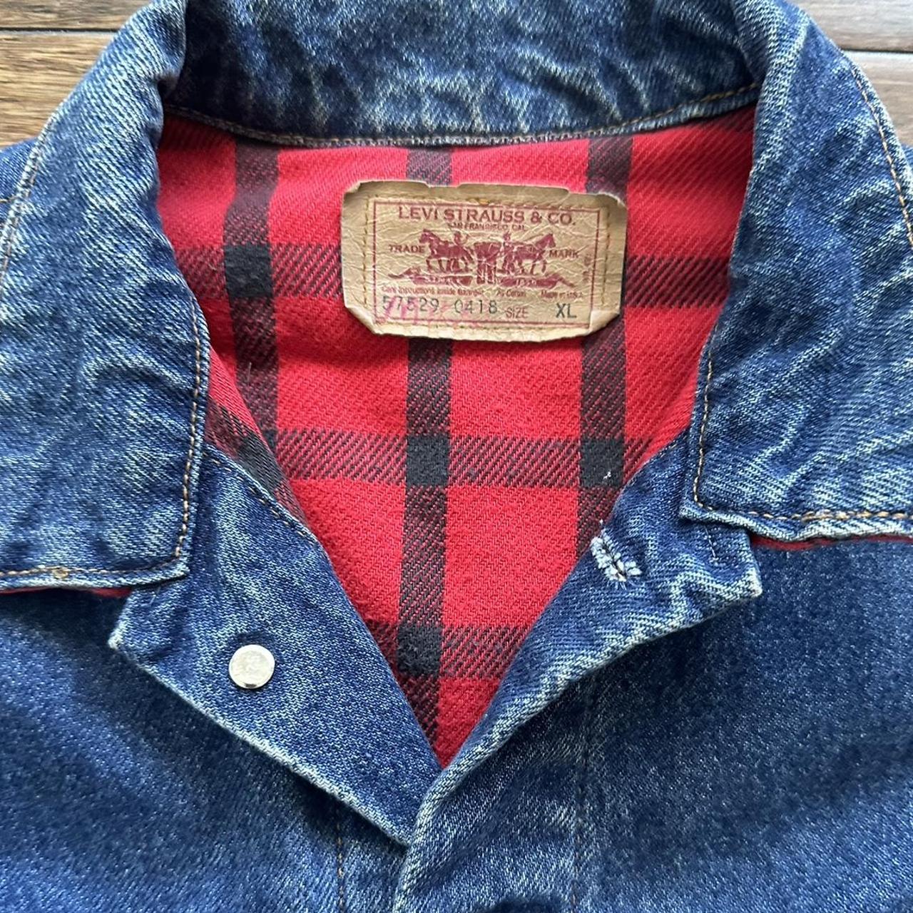 Levi's flannel 2024 lined denim jacket