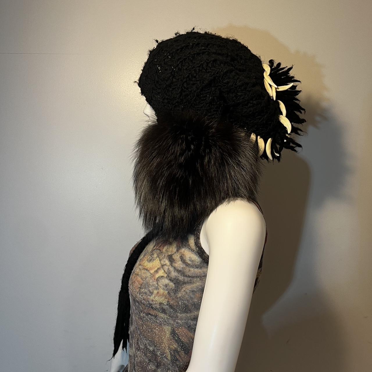 If six was nine , Rare, Mohawk fur knitted hat piece...