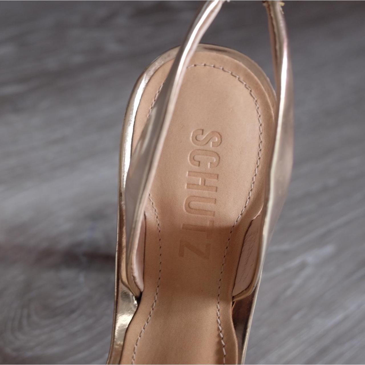 Schutz Slingback Luriane Gold Heels Worn Depop
