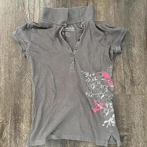 vintage aeropostale collared half button tee... - Depop