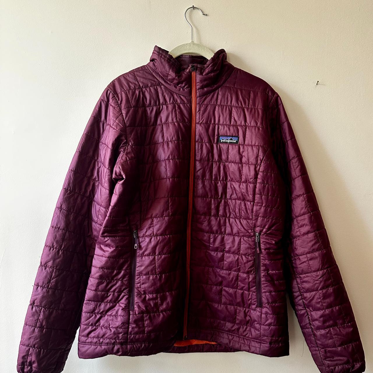 Patagonia - Large Women's Nano Puff Jacket. Burgandy. - Depop