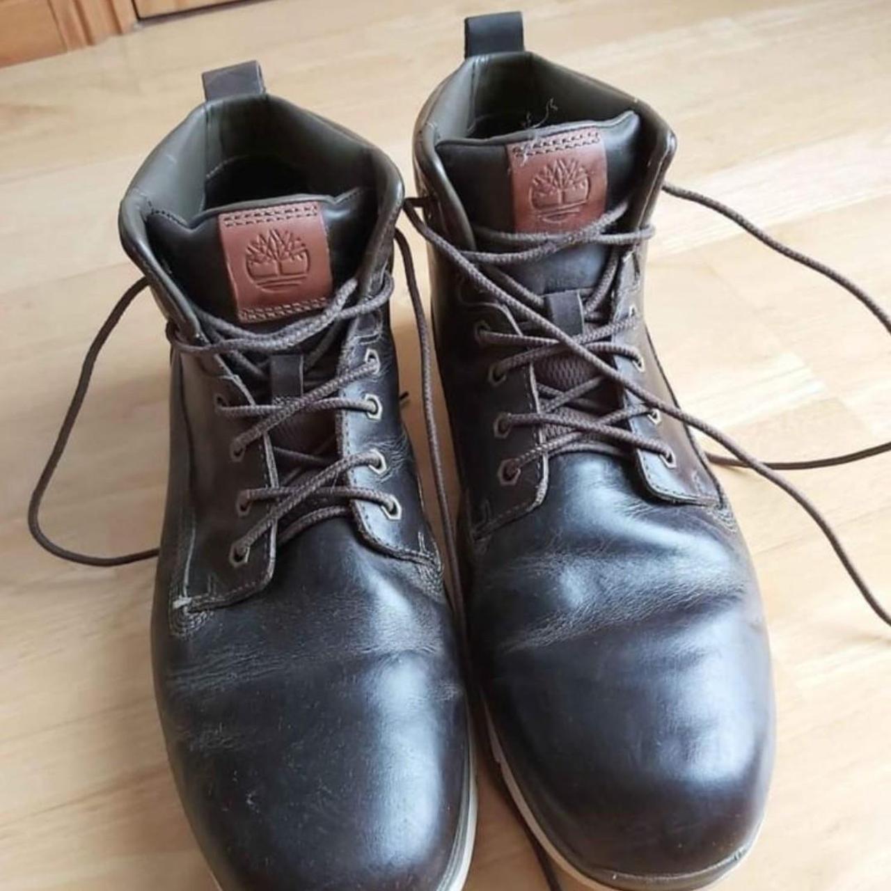 Mens Timberland Brown laced boots. UK size 9.5. Good... - Depop