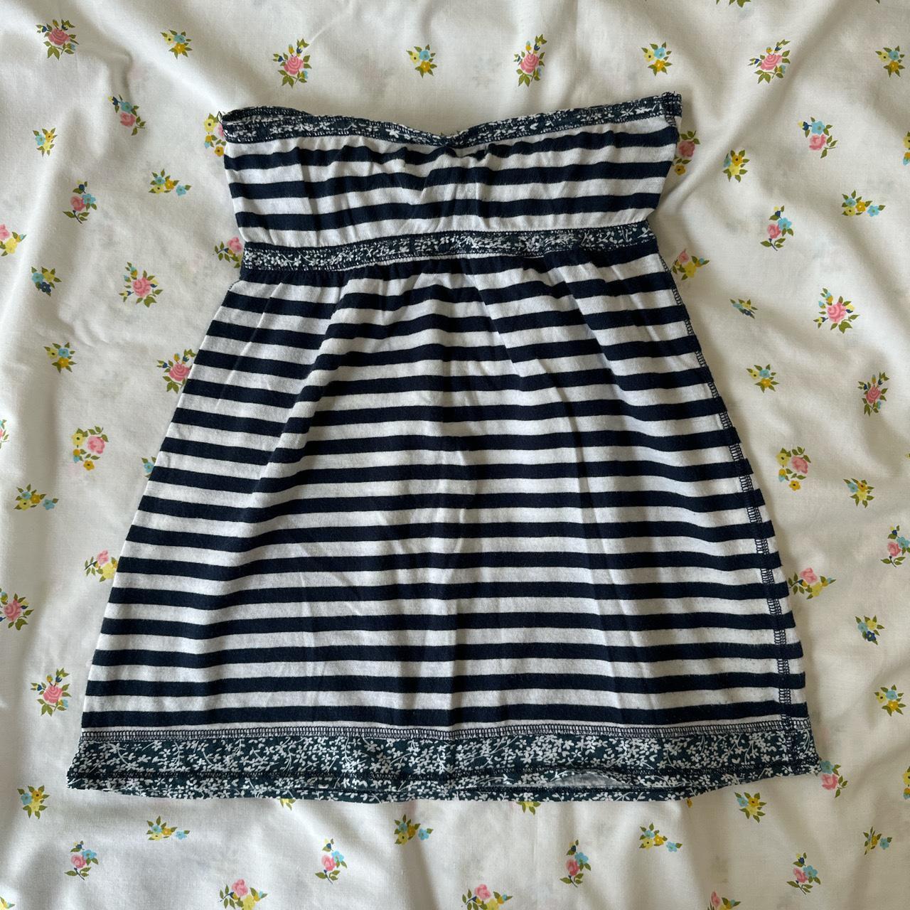 Vintage Y2K Abercrombie & Fitch Striped Tube... - Depop