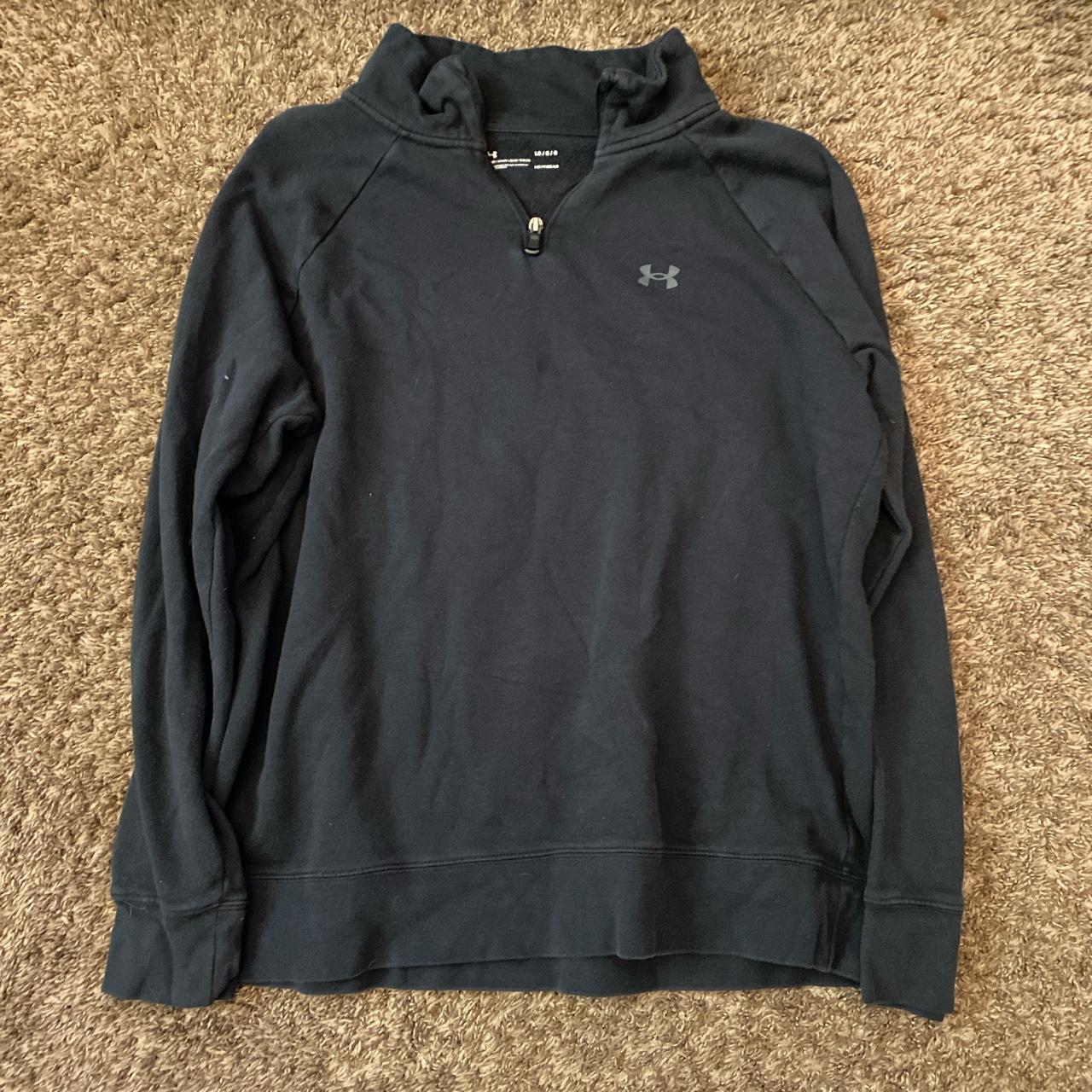 under armour black half zip up long sleeve sweater - Depop