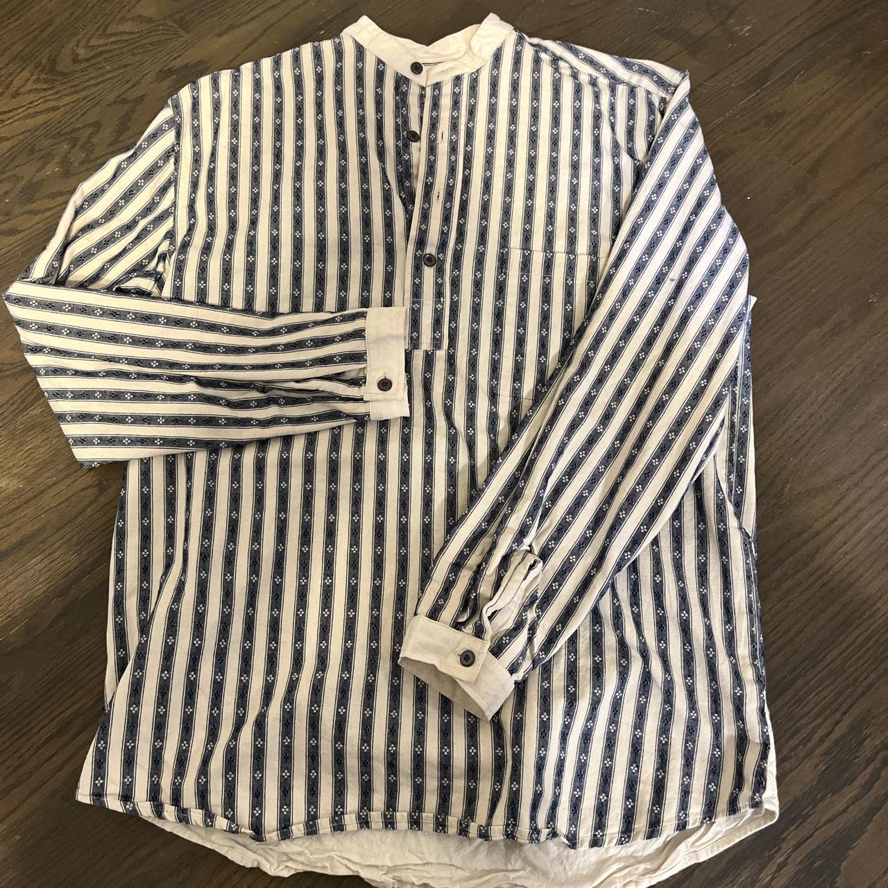 Vintage mens scully half-button up patterned shirt... - Depop
