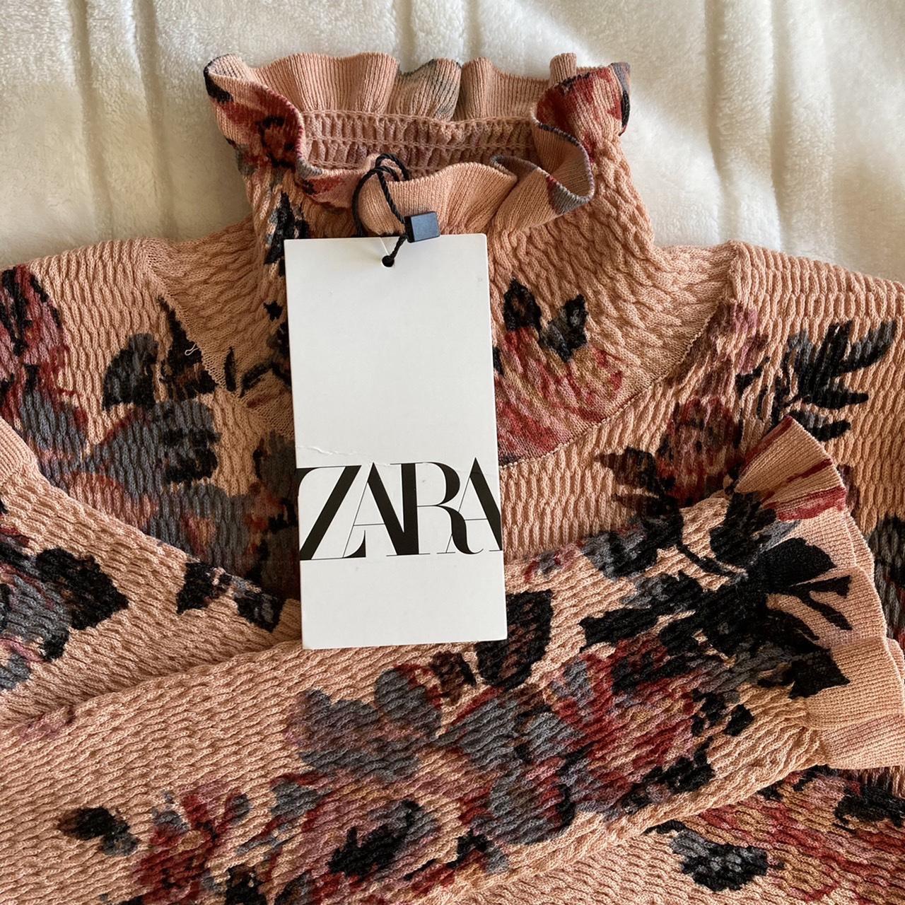 Zara Floral Knit Sweater 🥀 About the item This... Depop