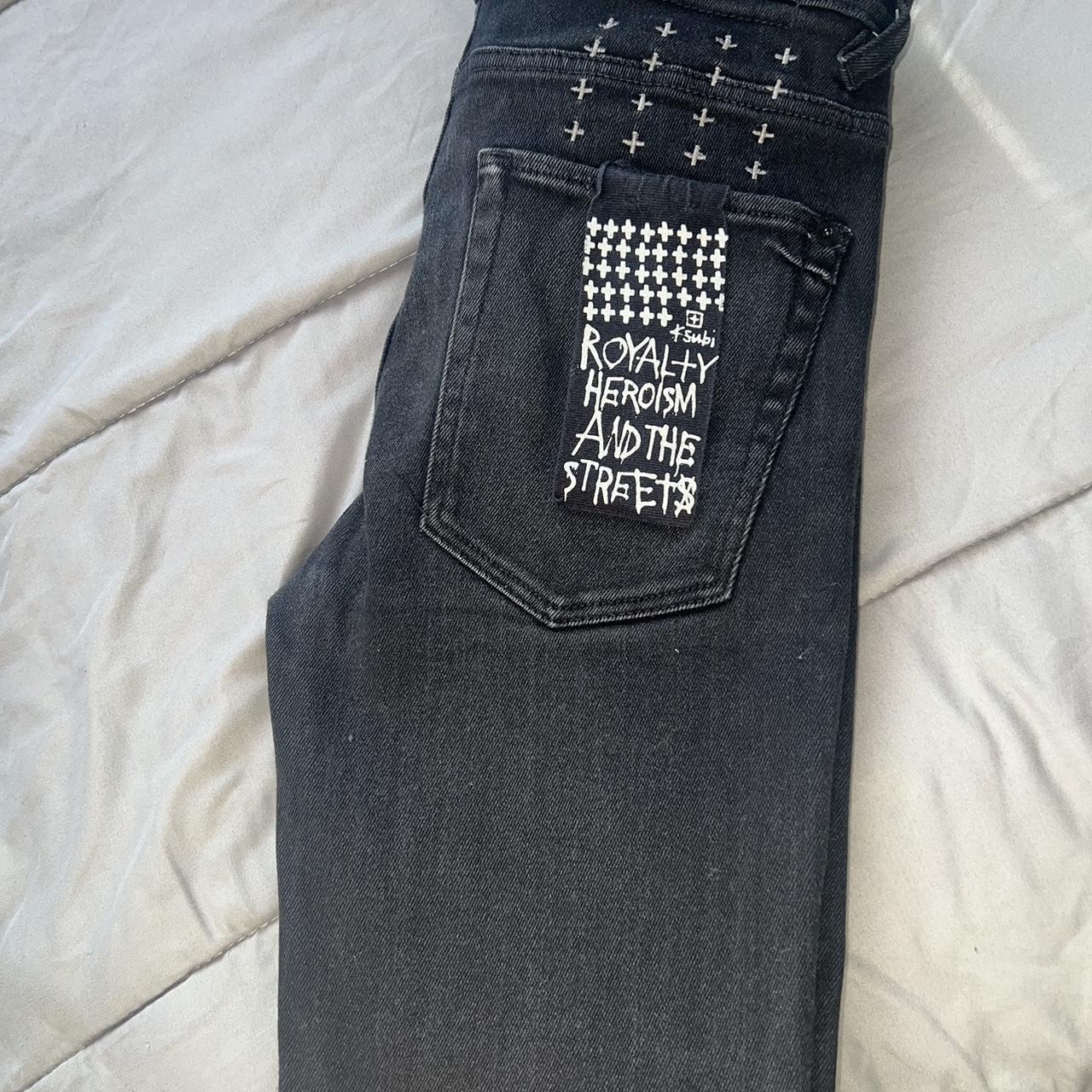 BLACK KSUBI JEANS WOMENS RIP A KNEE WORN ITS RIP A... Depop