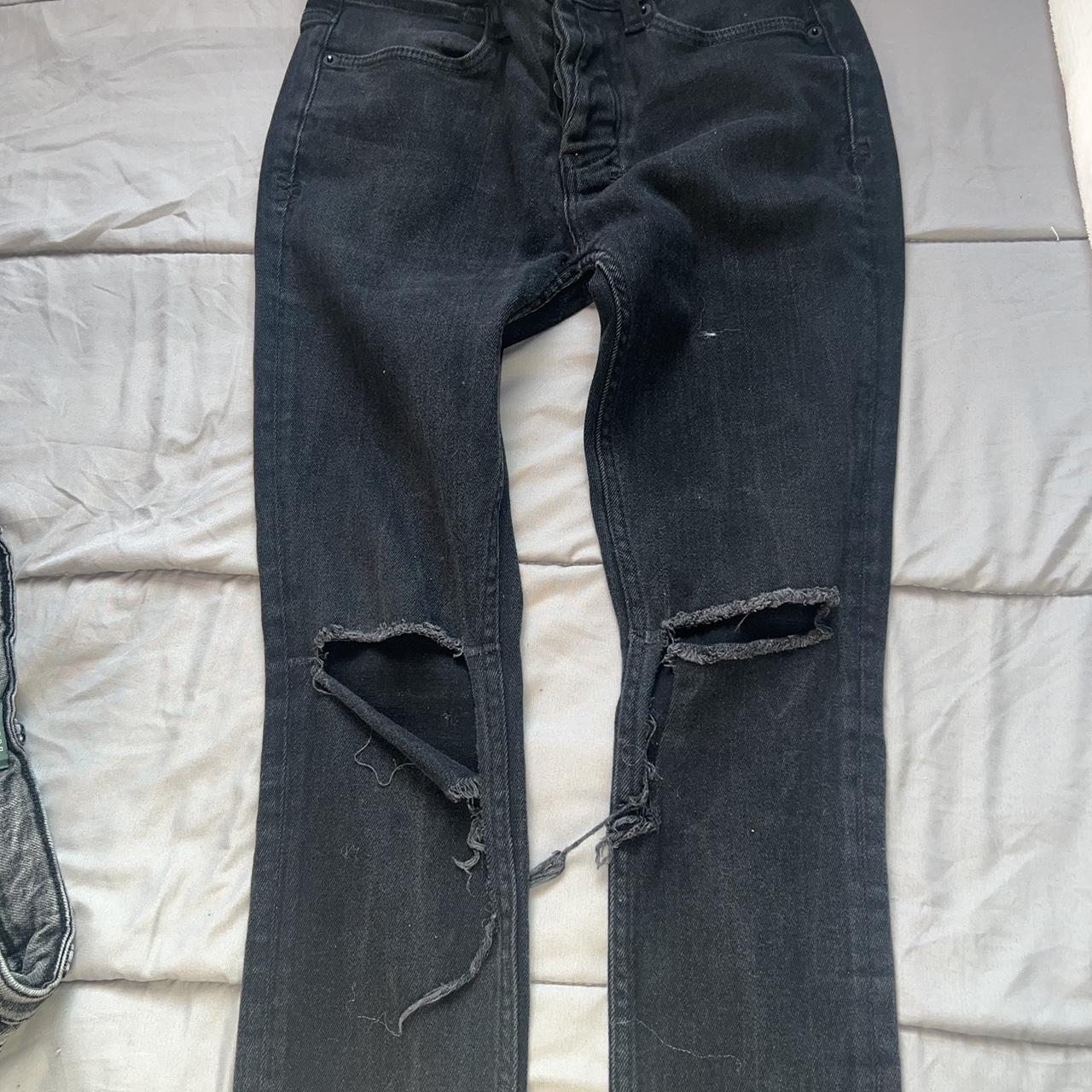 BLACK KSUBI JEANS WOMENS RIP A KNEE WORN ITS RIP A... Depop