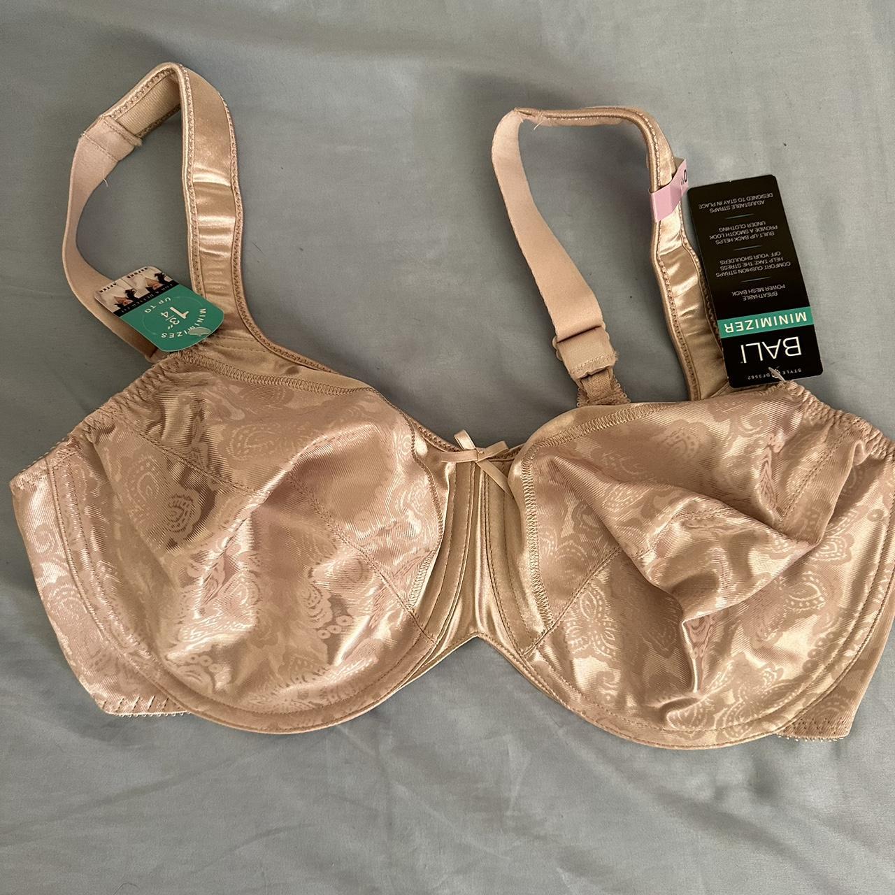 Bali Women's Tan and Cream Bra Depop