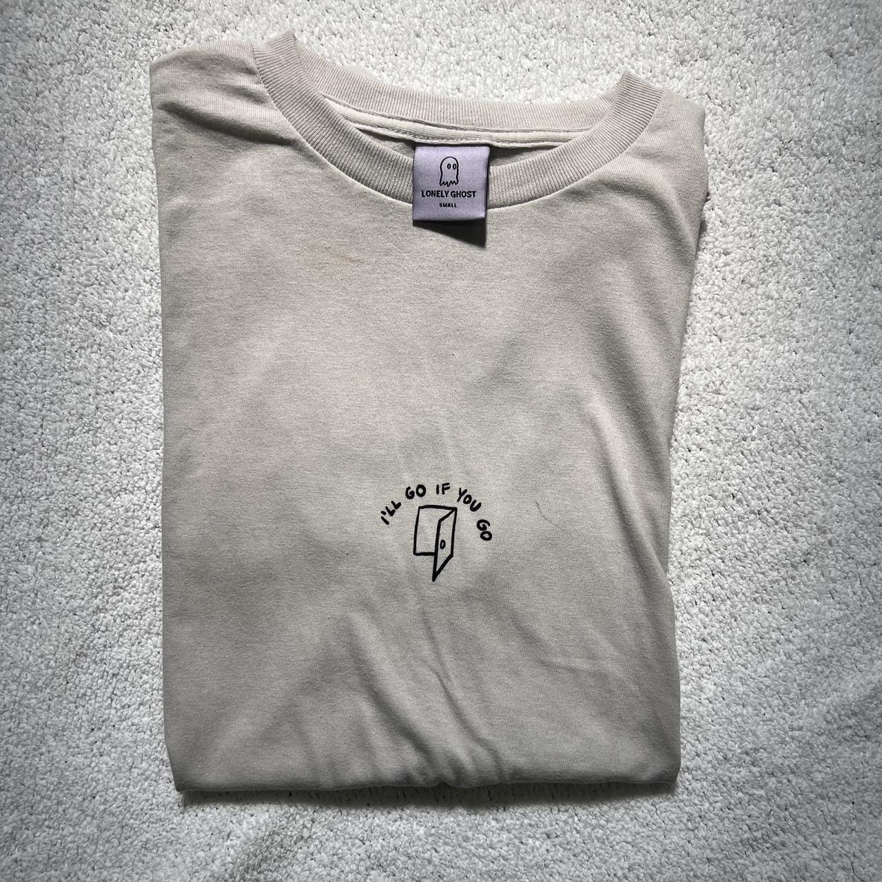 Lonely Ghost Women's Cream and Black T-shirt | Depop