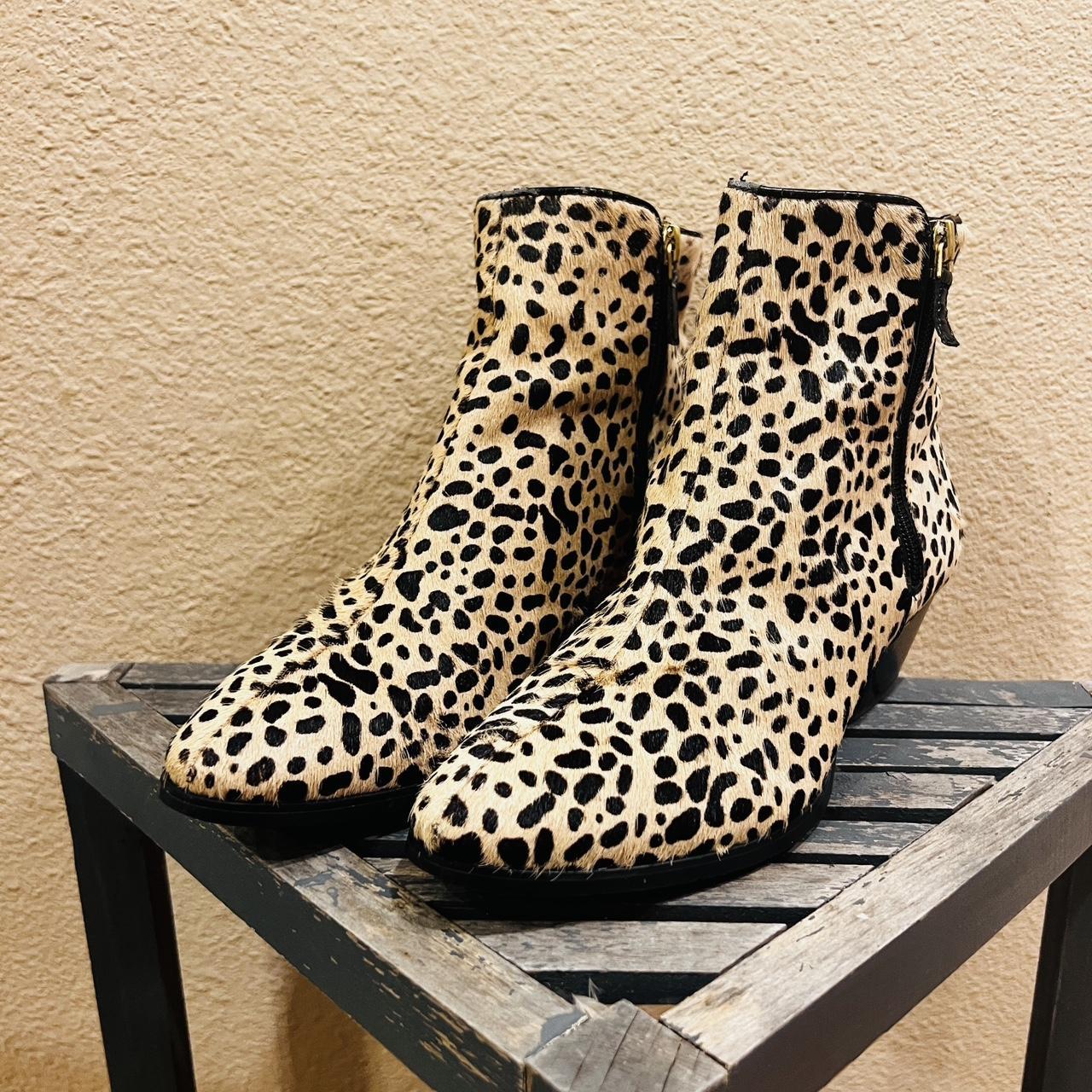 Franco Sarto leopard print low cut boots. Size 5.5