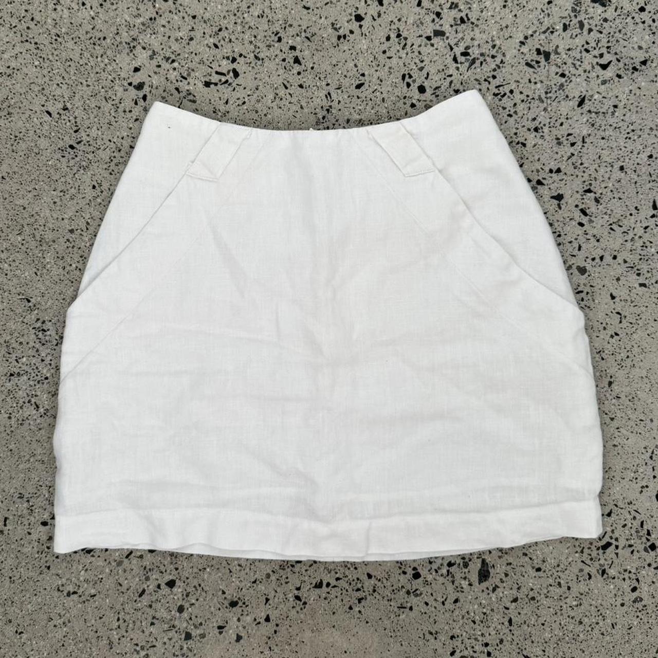 Venroy - White Linen Skirt Size XS No defects or stains - Depop