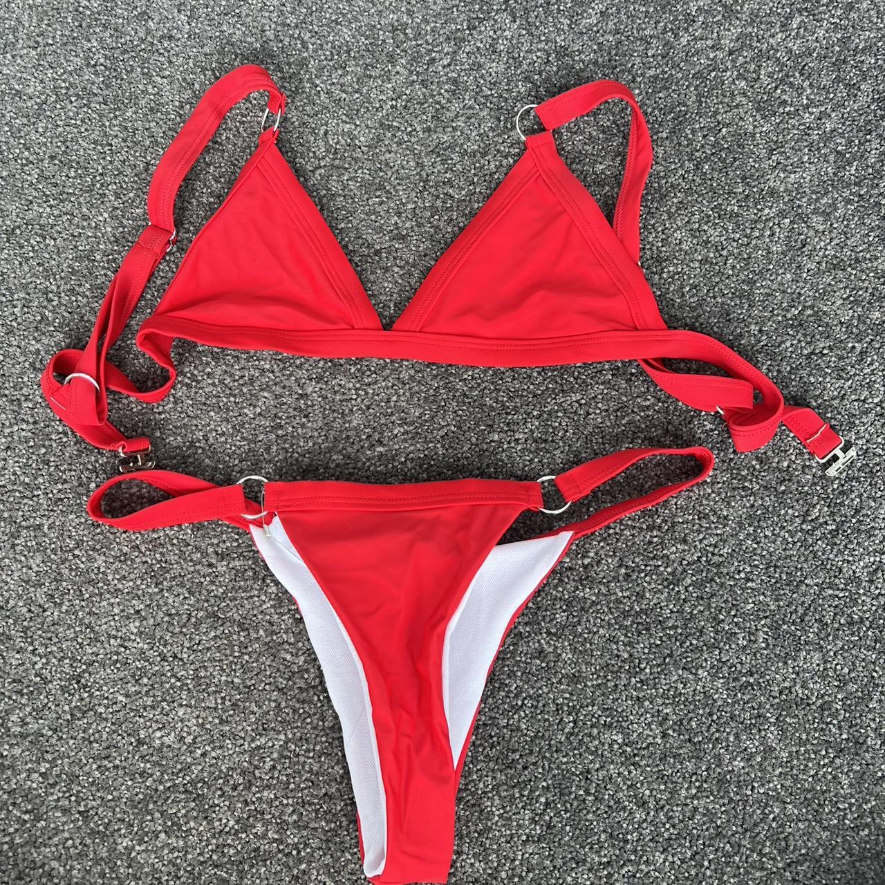 Red Bikini set. Size XS New without tags Never worn - Depop