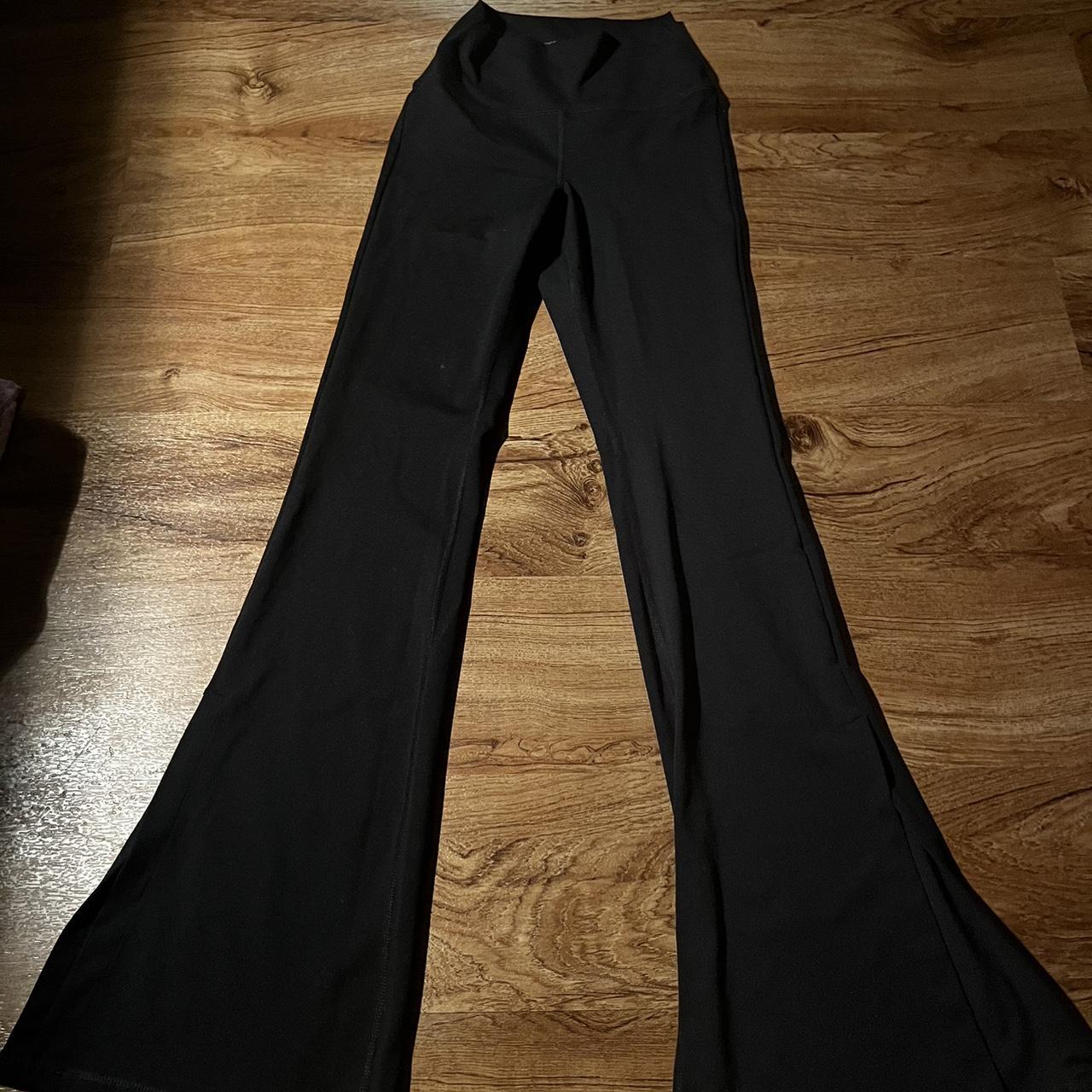 yogalicious flared leggings with slit size xs never - Depop