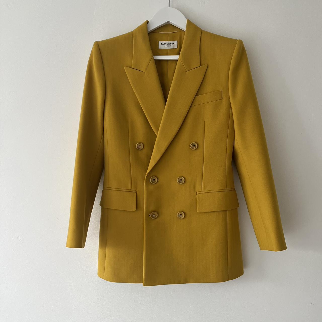 Yves Saint Laurent. Wool blazer in saffron yellow/... - Depop