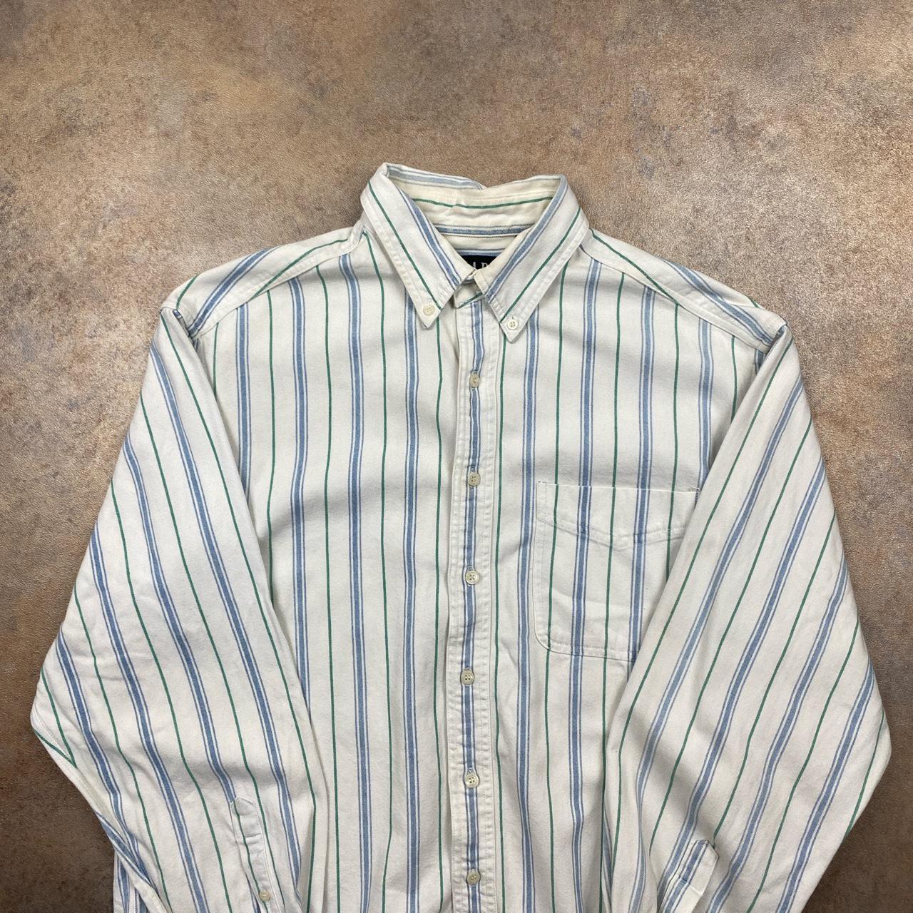 Vintage Gap Denim Shirt White and blue colour,... - Depop