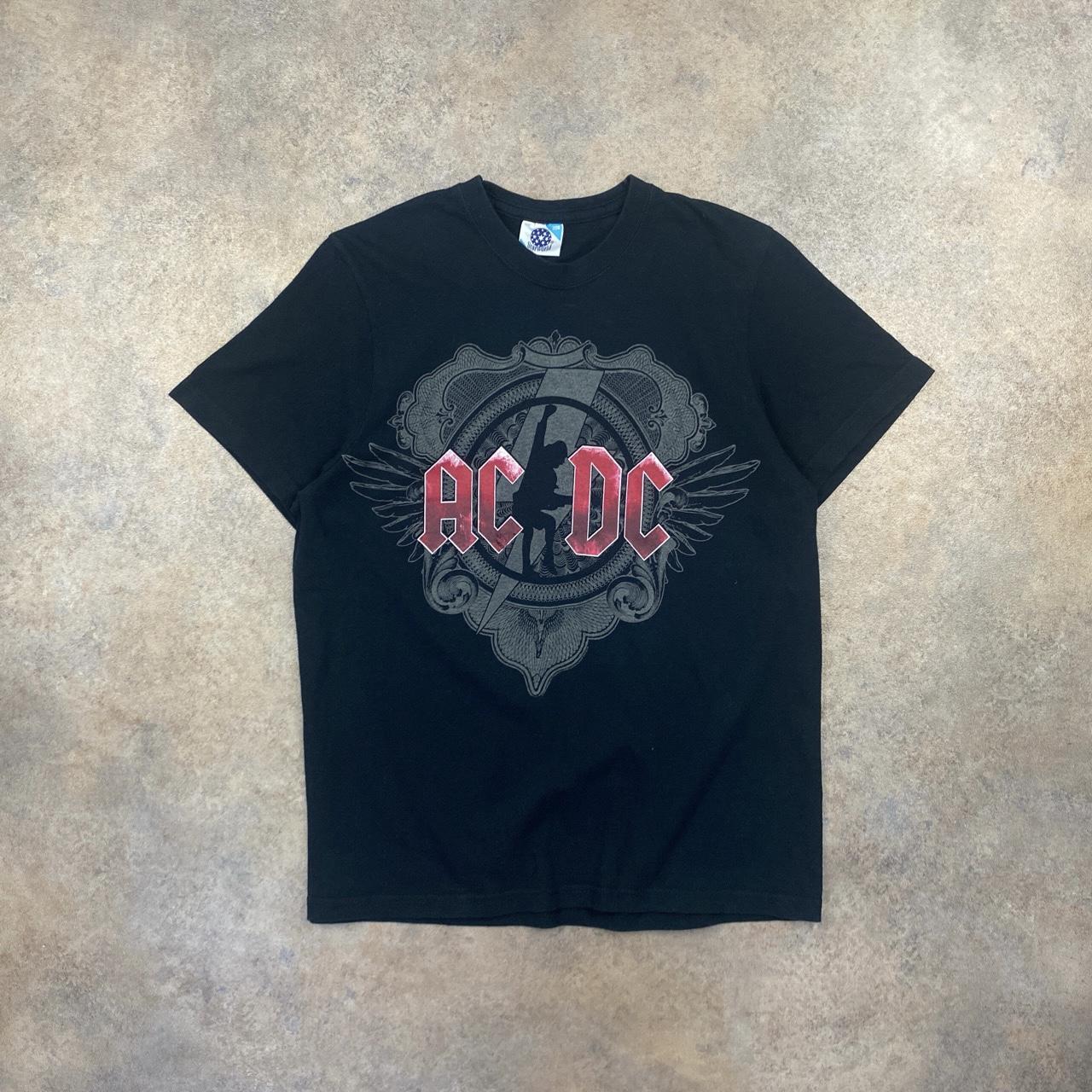 AC/DC Tour T-shirt Black colour way, nice double... - Depop