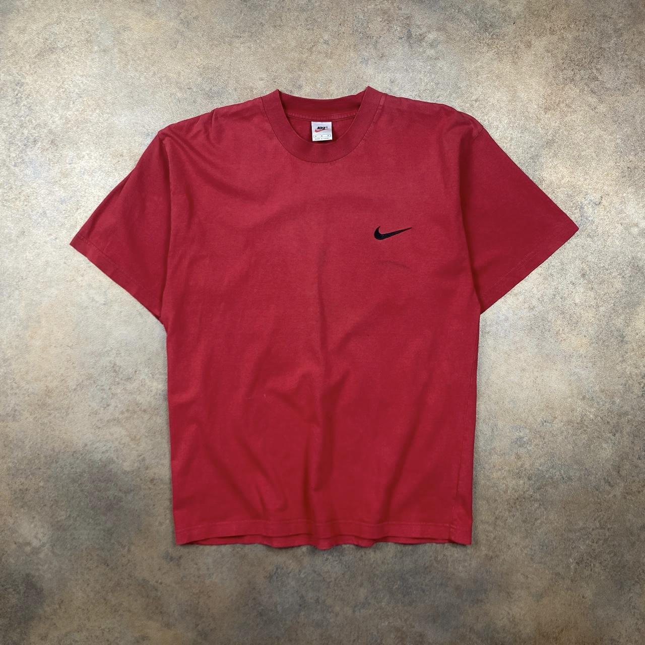 Vintage Nike T-shirt Red/ burgundy colour, great... - Depop