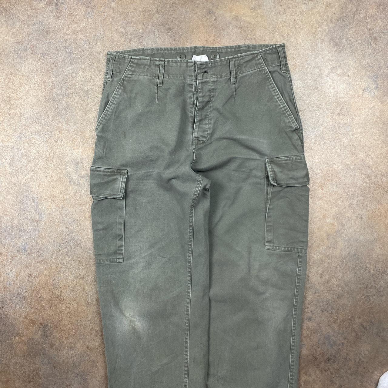 Vintage Mil Tec Cargo Trousers Faded green colour•... - Depop