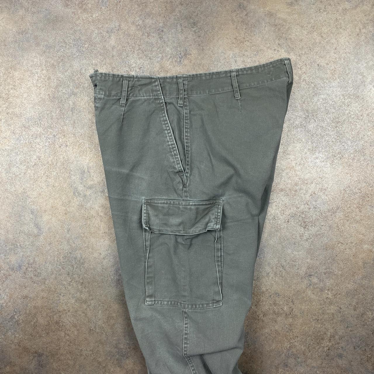 Vintage Mil Tec Cargo Trousers Faded green colour•... - Depop