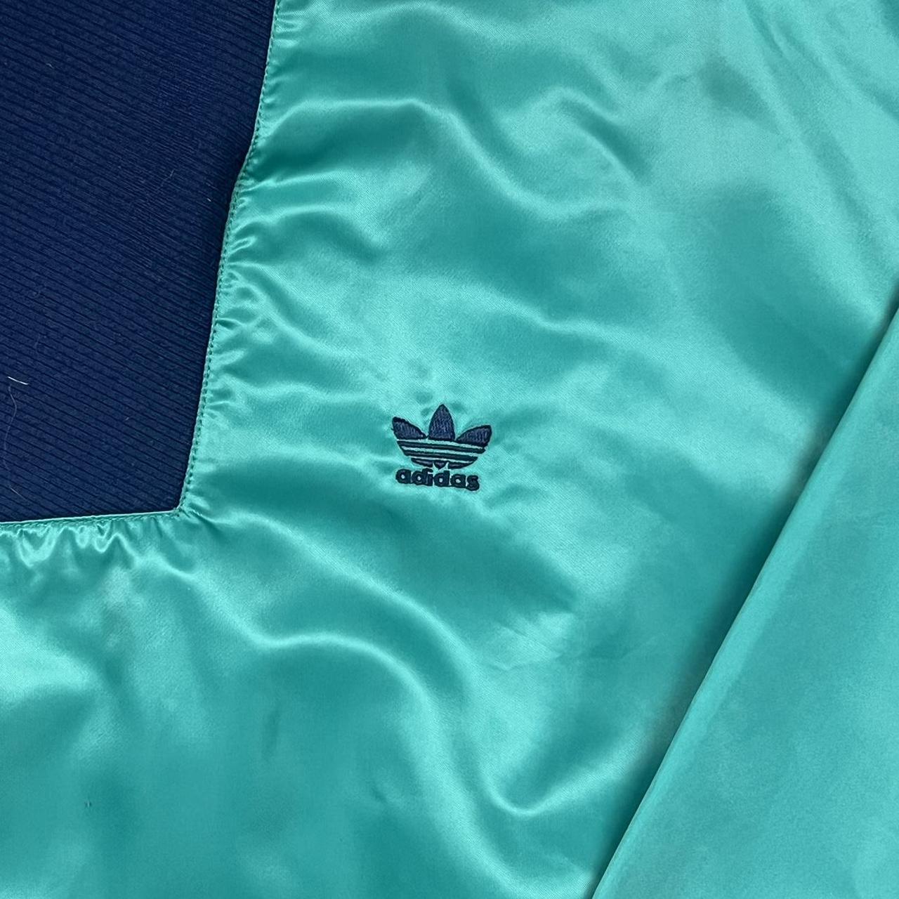 Vintage Adidas Nylon Pullover Green/ navy colour,... - Depop