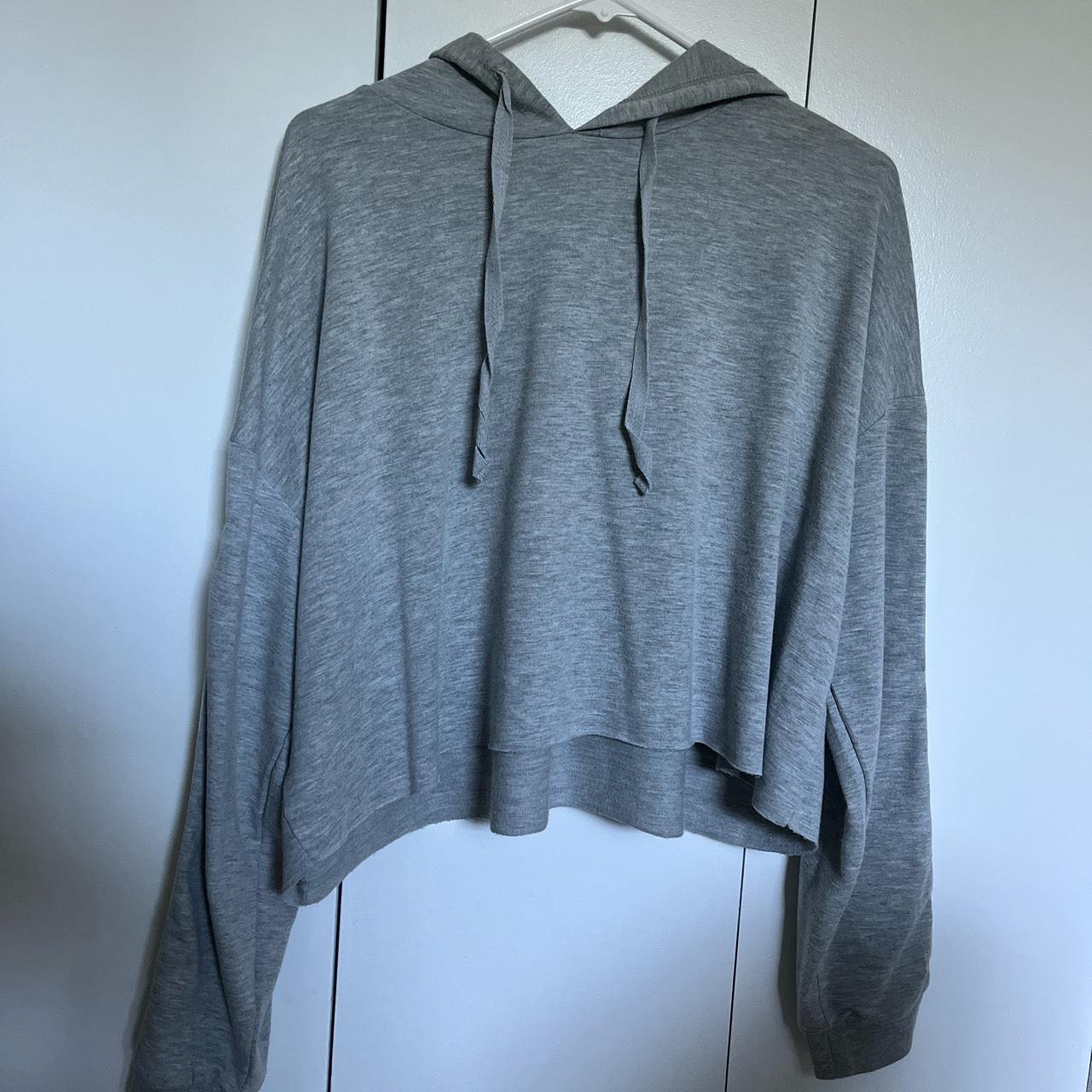 Grey cropped Wild Fable/Target hoodie with rainbows... - Depop