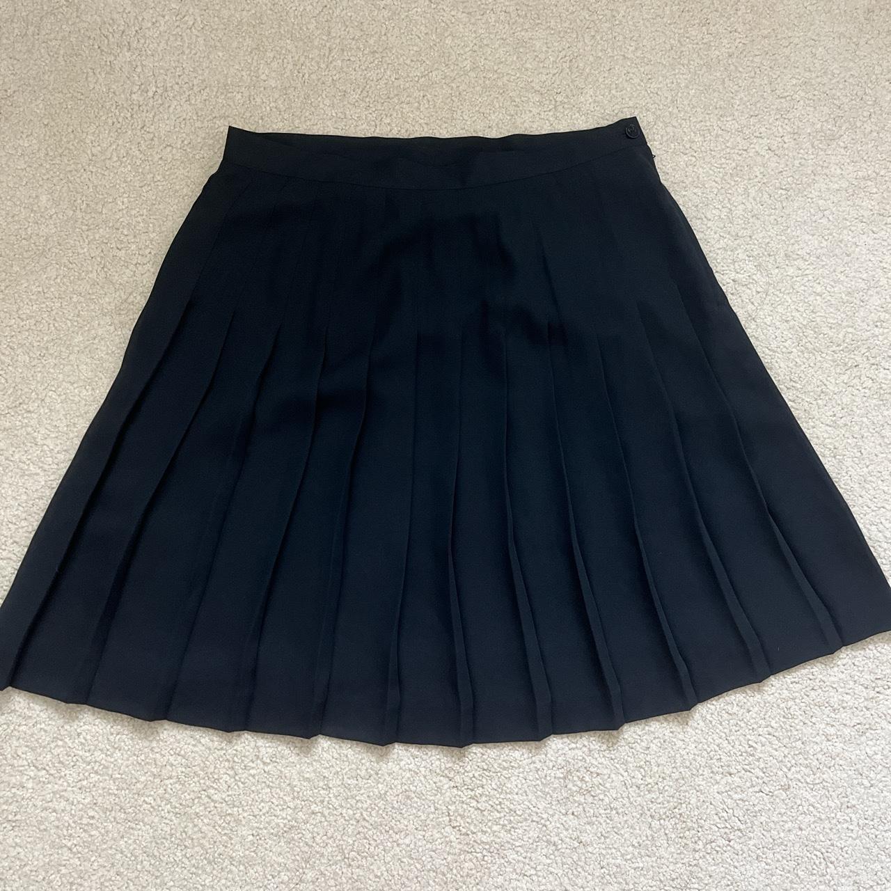 Black pleated midi skirt • Lightly used, no flaws •... - Depop
