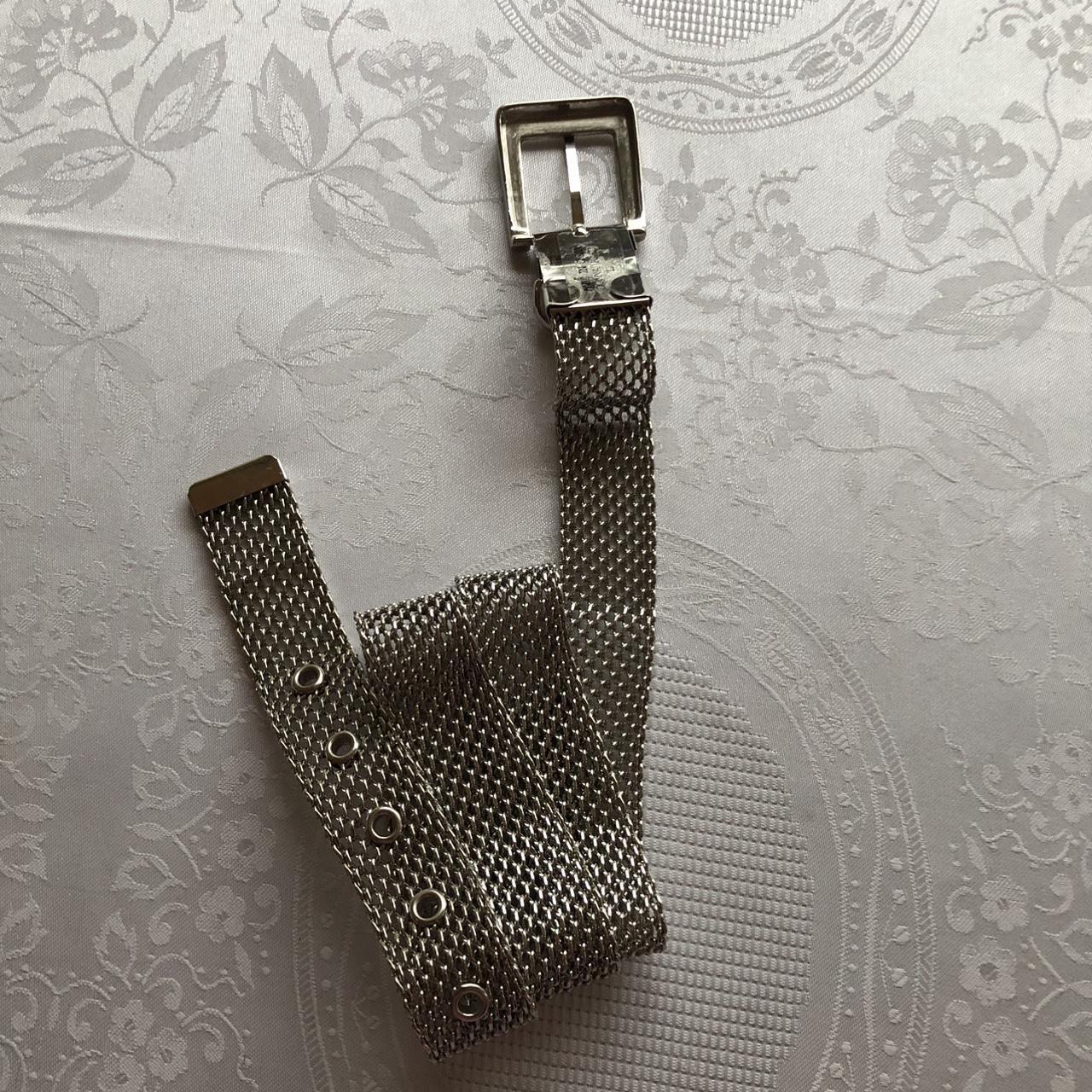Donna Katz Y2K Vintage Silver Tone Mesh Metal Belt | Depop