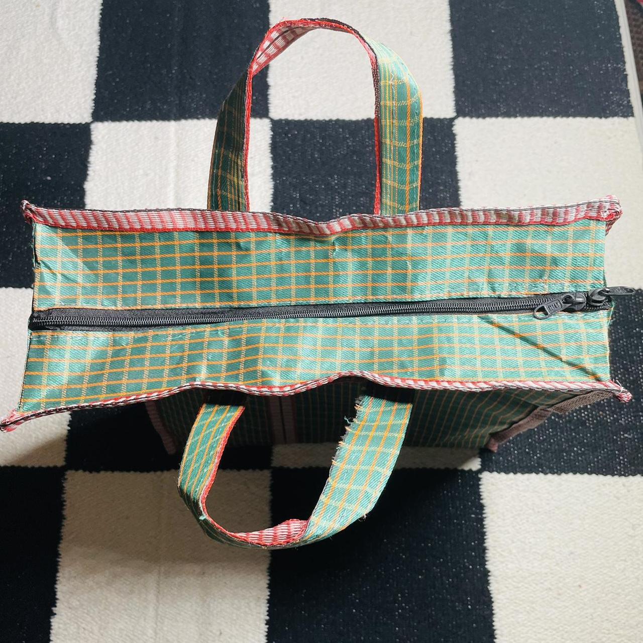 Bode Patchwork Woven Green Large Shopping Tote...