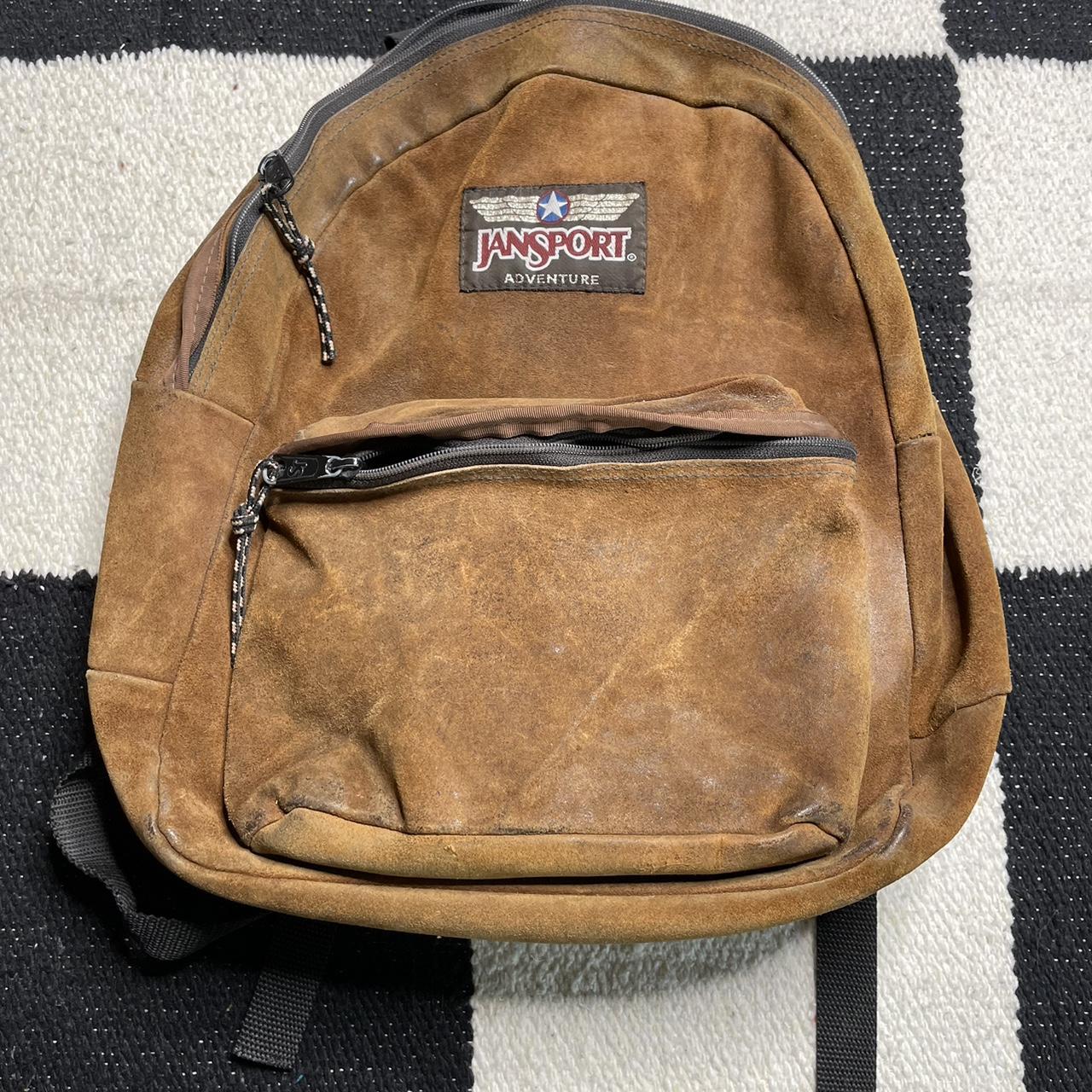 Rare Vtg Jansport Adventure Brown Suede All Leather... Depop