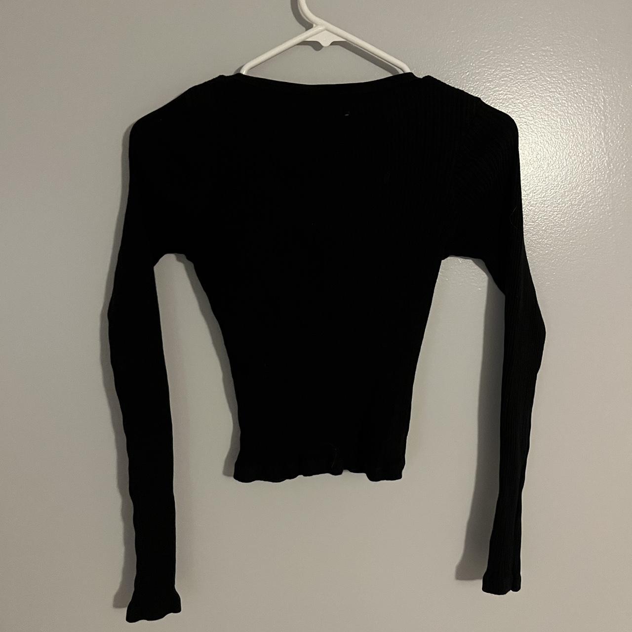 Brandy Melville Black Zelly Ribbed Long Sleeve Top
