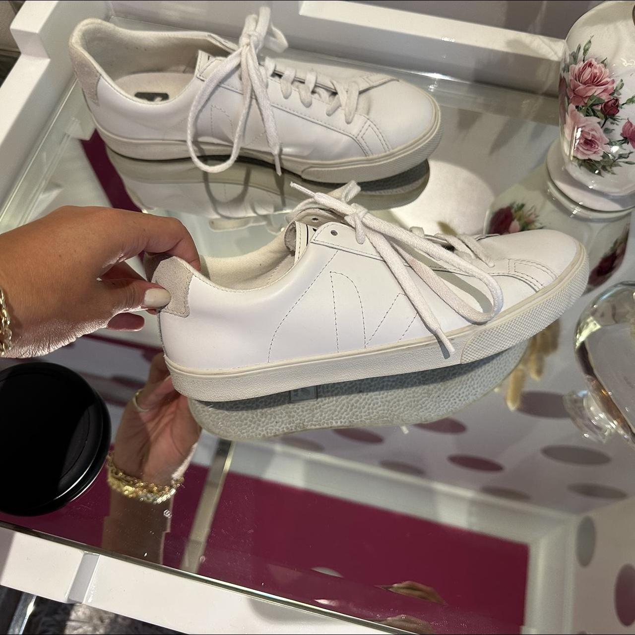 Veja white sneakers Bought last year Wore once... Depop