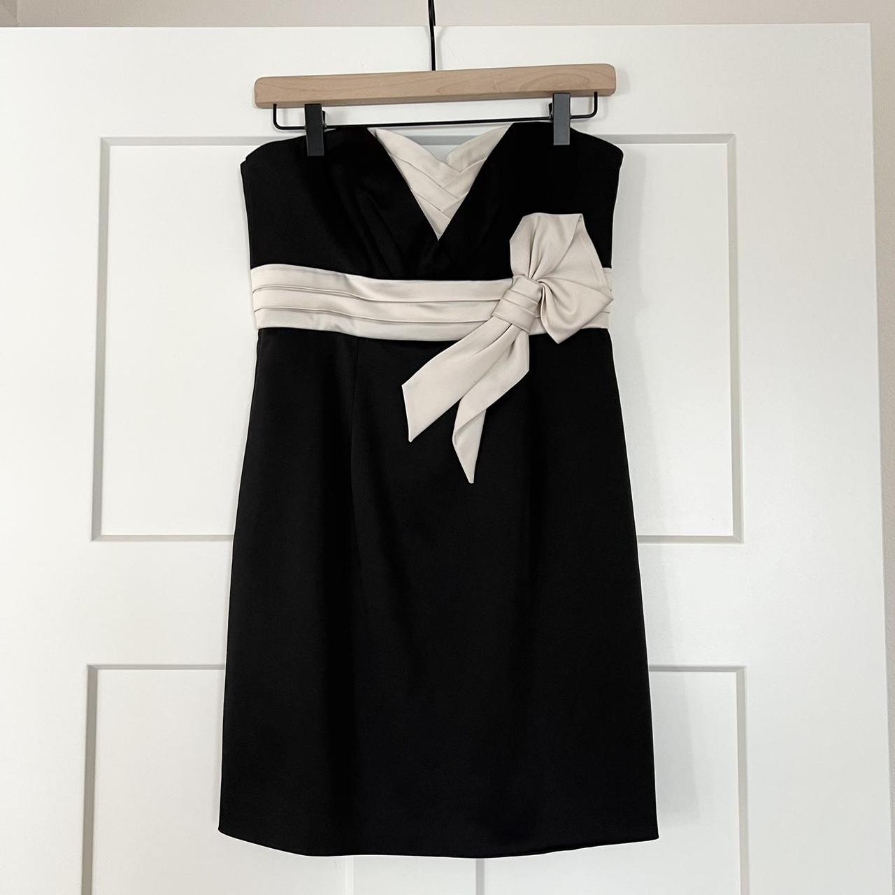 Bcbg black and white dress best sale