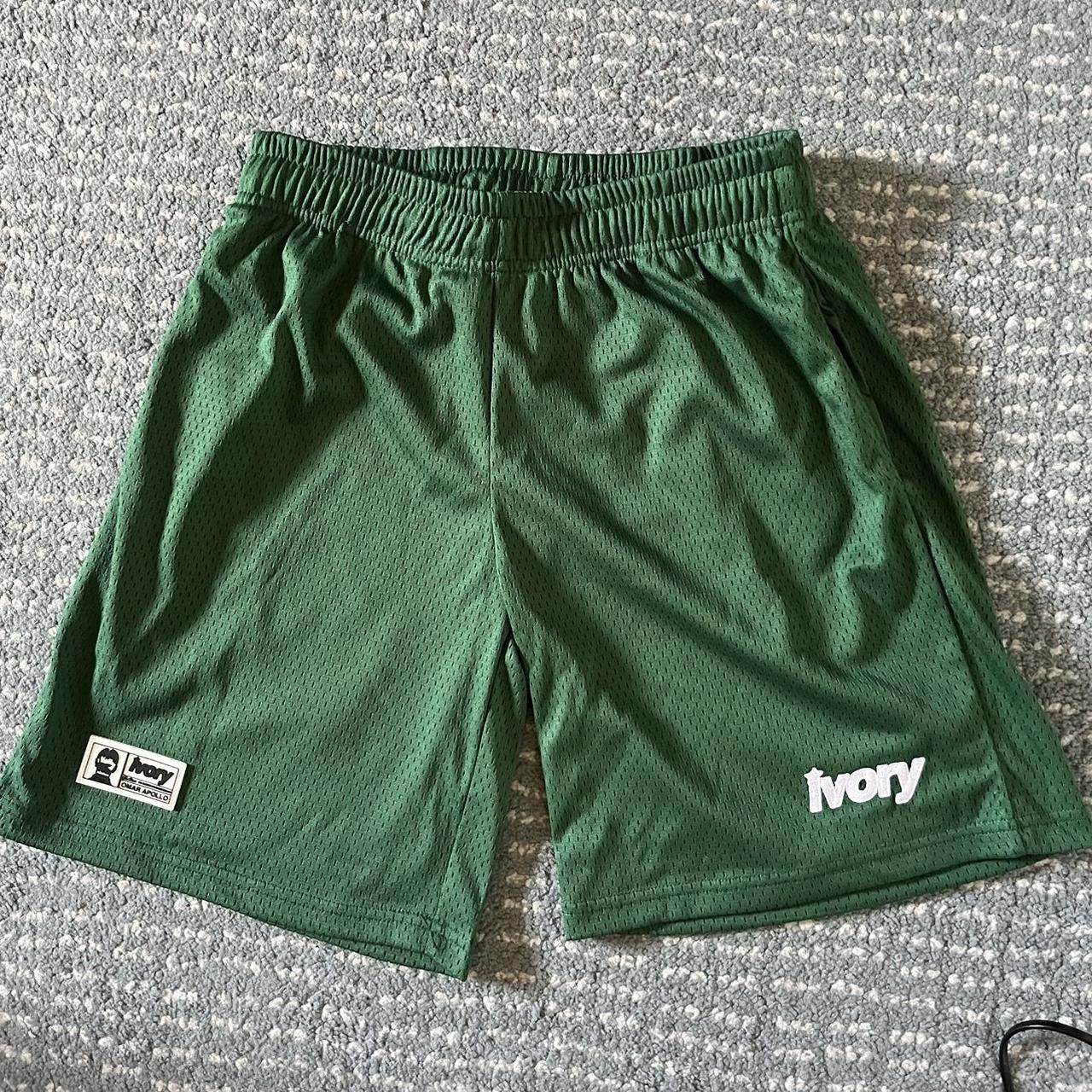 OMAR APOLLO IVORY GREEN MESH SHORTS MERCH - unisex... - Depop