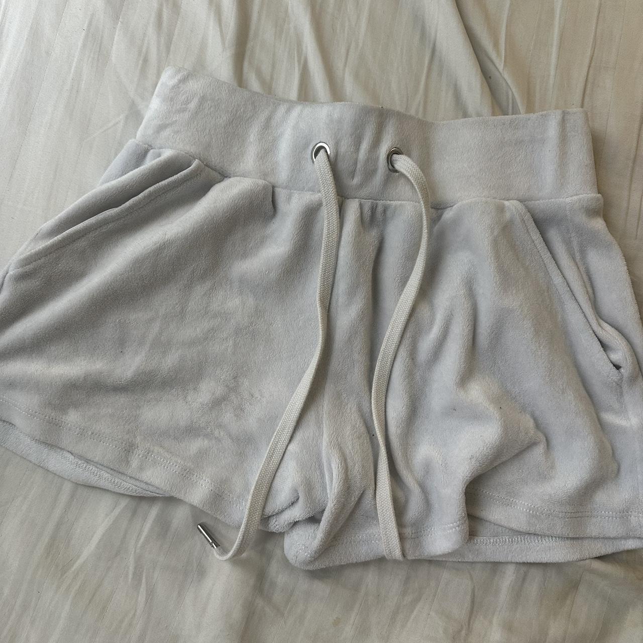 white velour shorts ⭐️ - perfect comfy loungewear -... - Depop