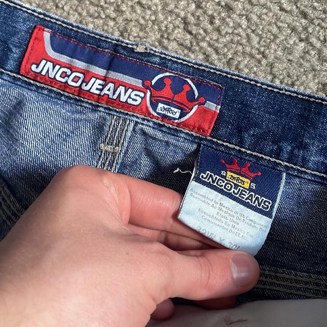 JNCO Men's Blue and White Jeans Depop