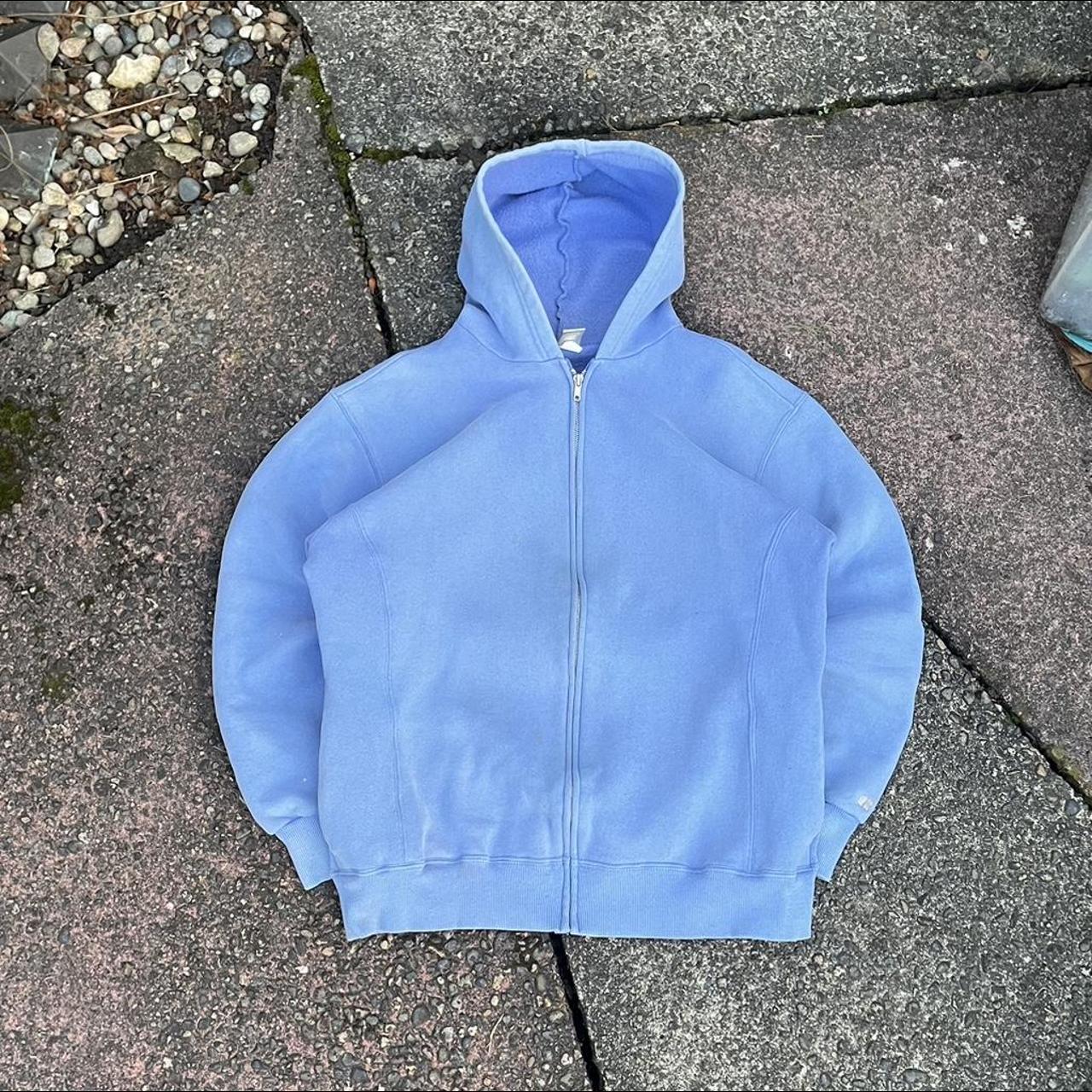 2000s russell zip up hoodie women’s xl can fit a... Depop