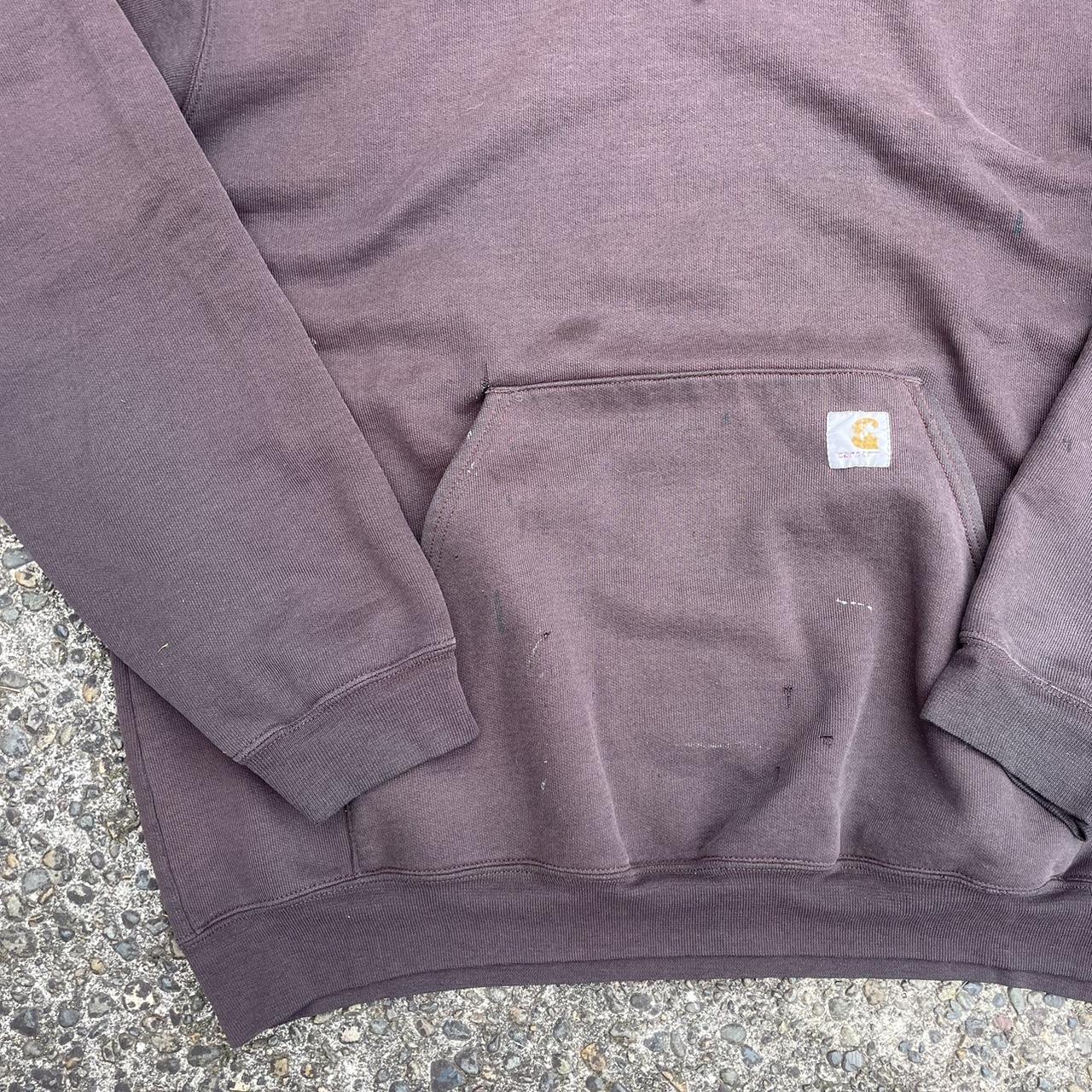 vintage faded carhartt hoodie size extra large fits... - Depop