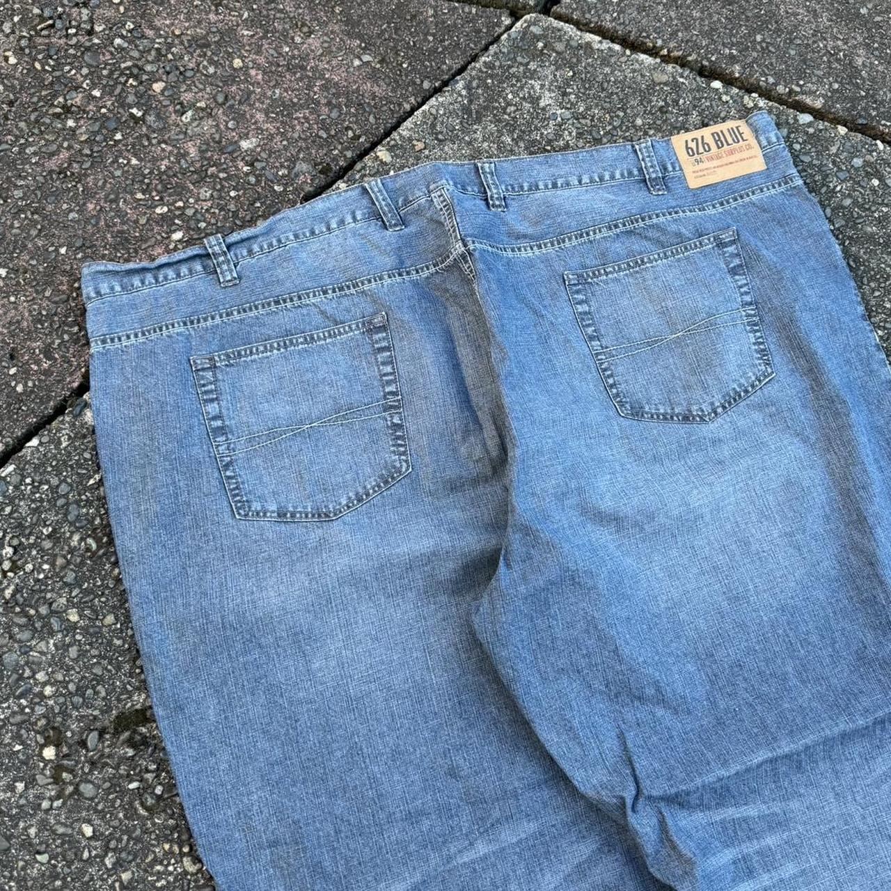 incredibly baggy 2000s 626 blue jeans size 55 x... - Depop