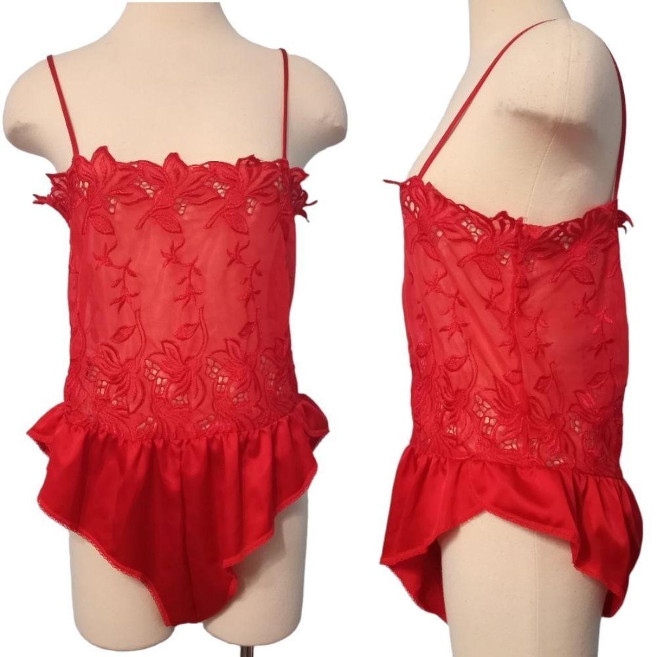 Victoria's Secret lingerie red teddy lace suit. Size - Depop