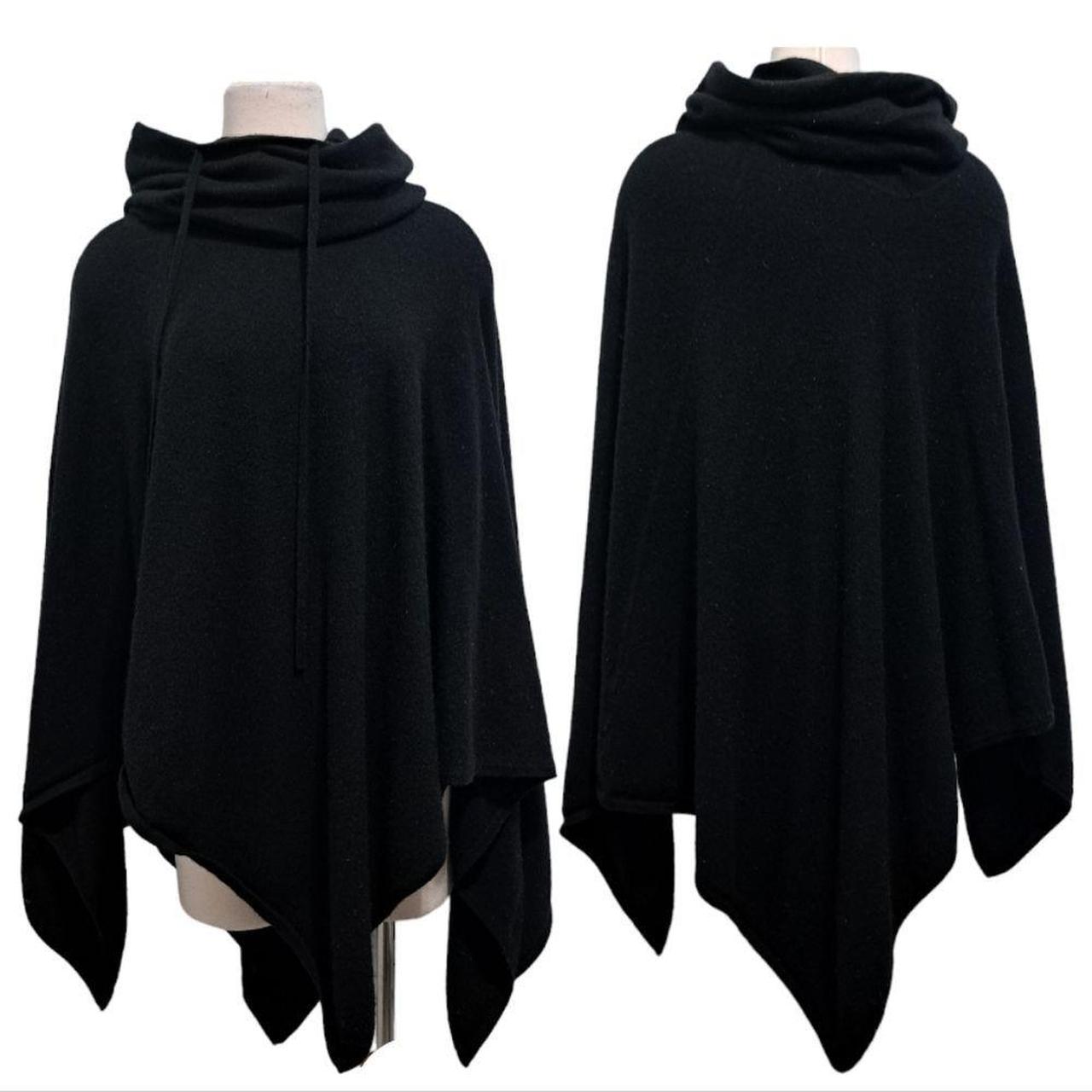 SofiaCashmere 100% Cashmere Funnel Neck Poncho... - Depop