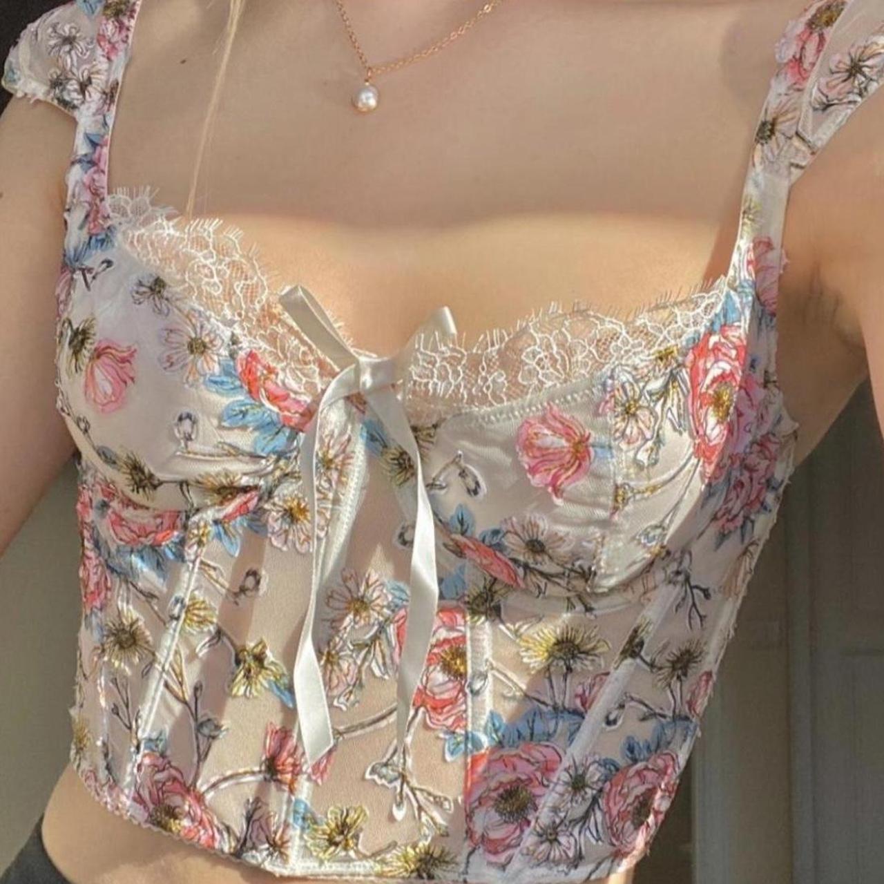 Victoria Secret Floral Corset Top Size 32C Only... Depop