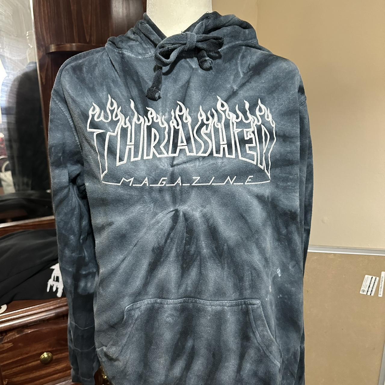 Blue tie dye thrasher hoodie best sale