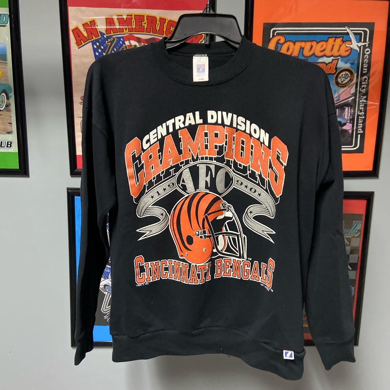 Vintage Crewneck 1990 Cincinnati Bengals Central - Depop