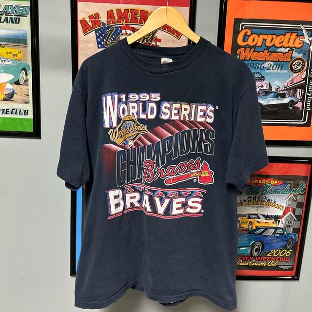 Vintage 1995 Atlanta Braves World Series Sweatshirt - Depop