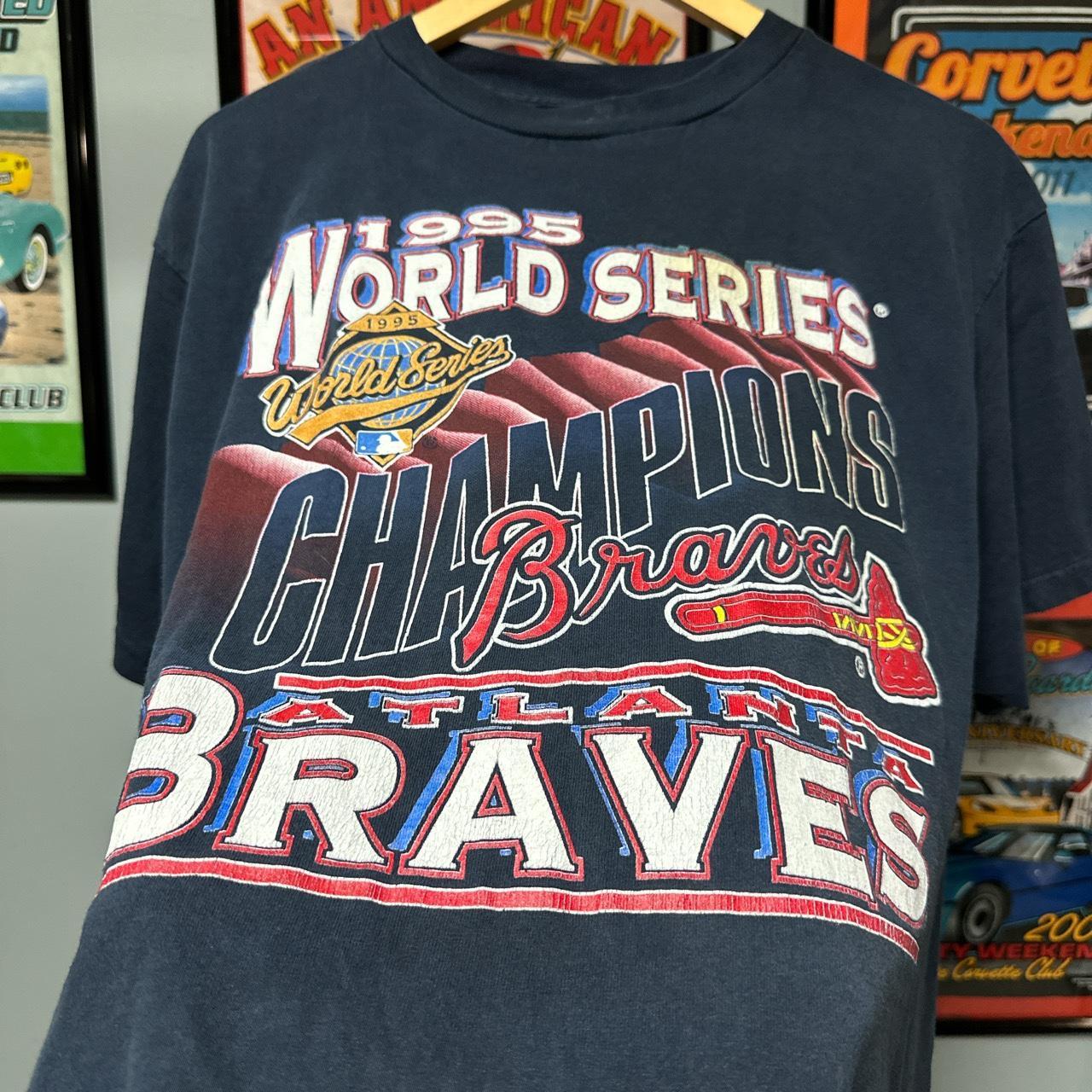 Vintage 1995 Atlanta Braves World Series Sweatshirt - Depop